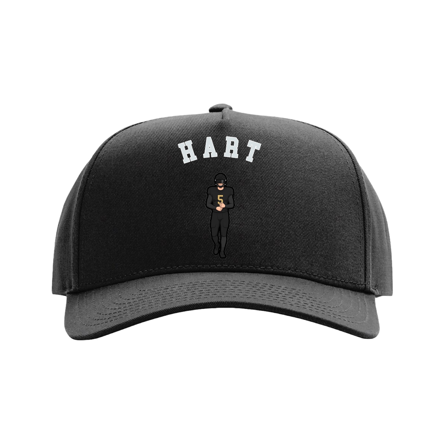 Full Fabric Five-Panel Champ Cap — Shirsey Arch in Black