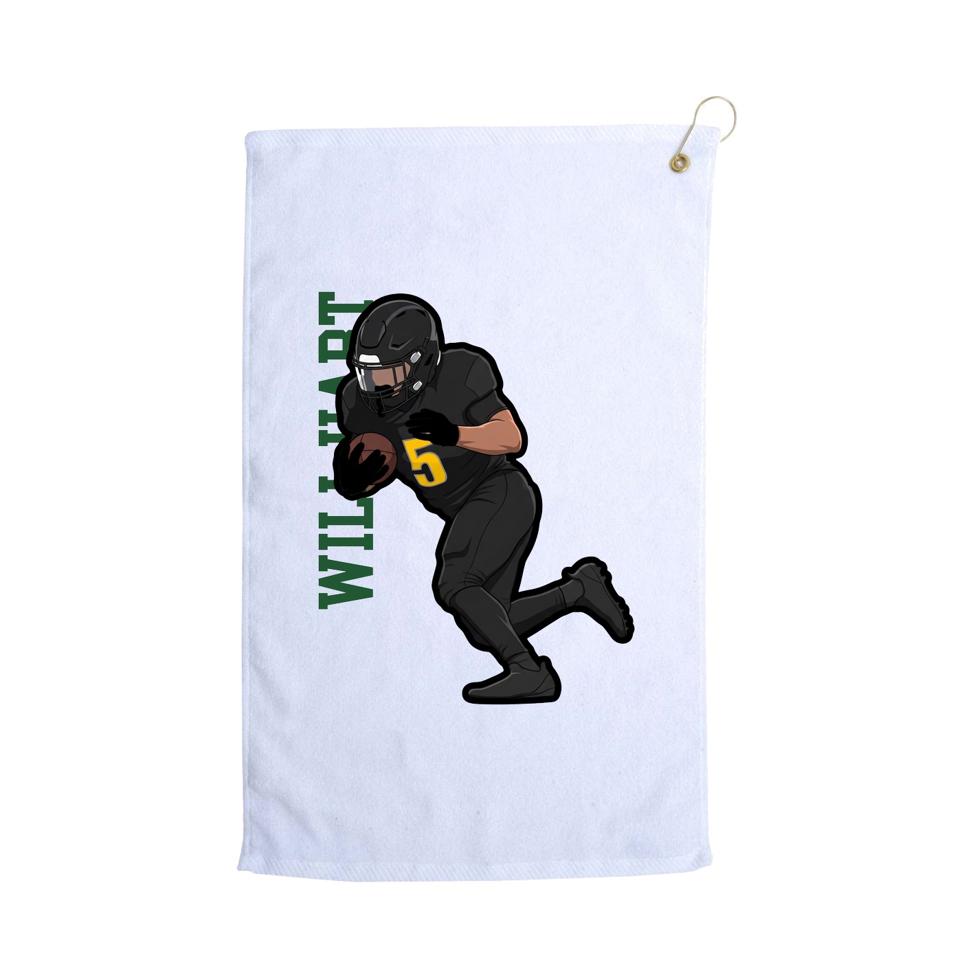 Golf Towel — Name Vertical in White
