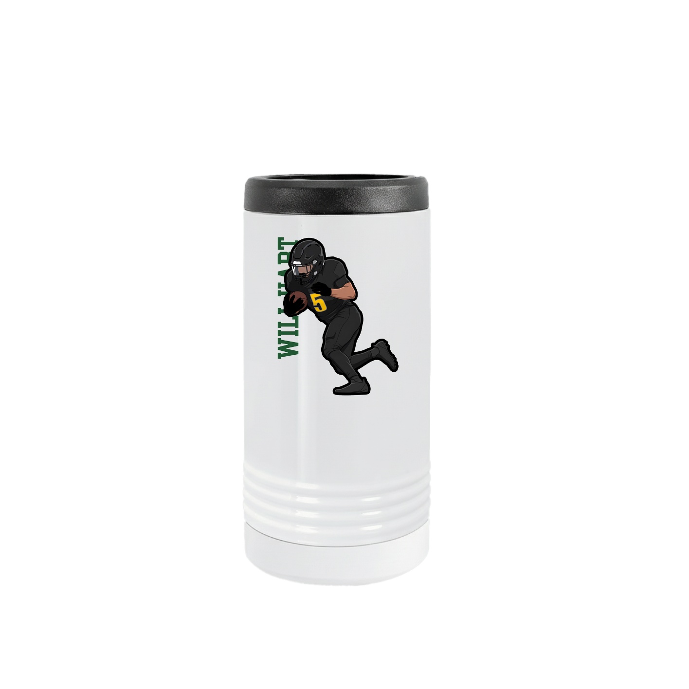 Slim Beverage Holder — Name Vertical in White