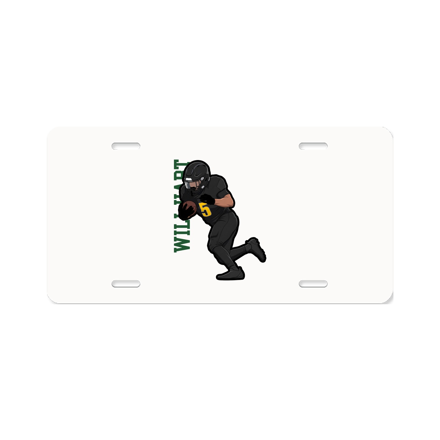 License Plate — Name Vertical in Classic