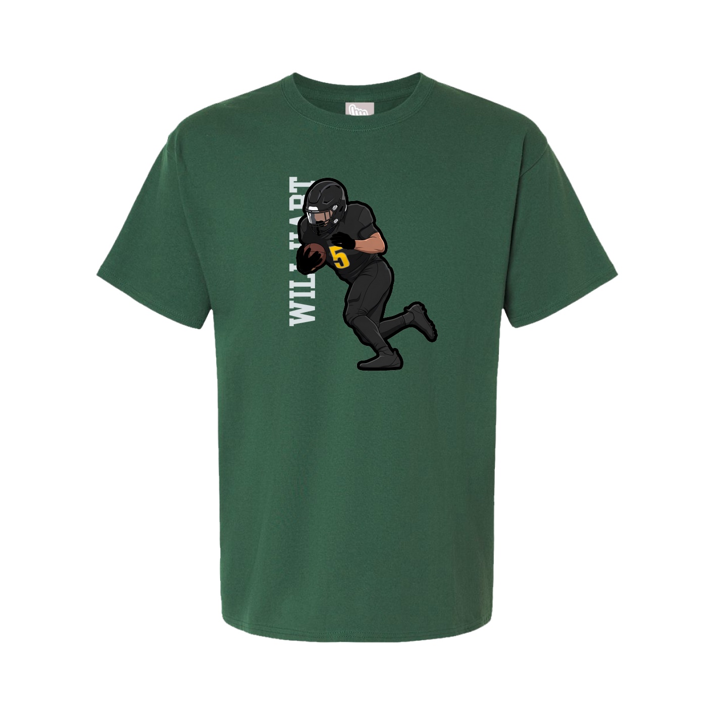 Tee — Name Vertical in Green