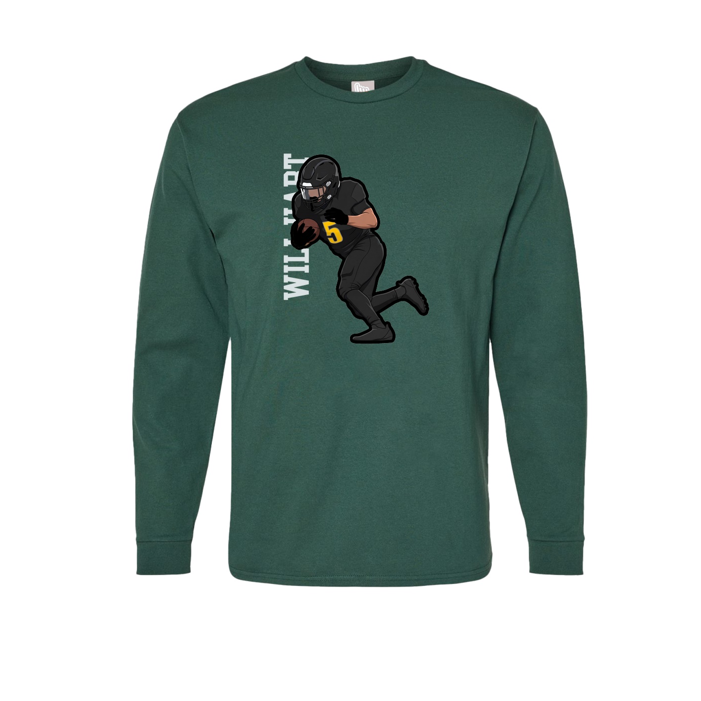 Long Sleeve Tee — Name Vertical in Green