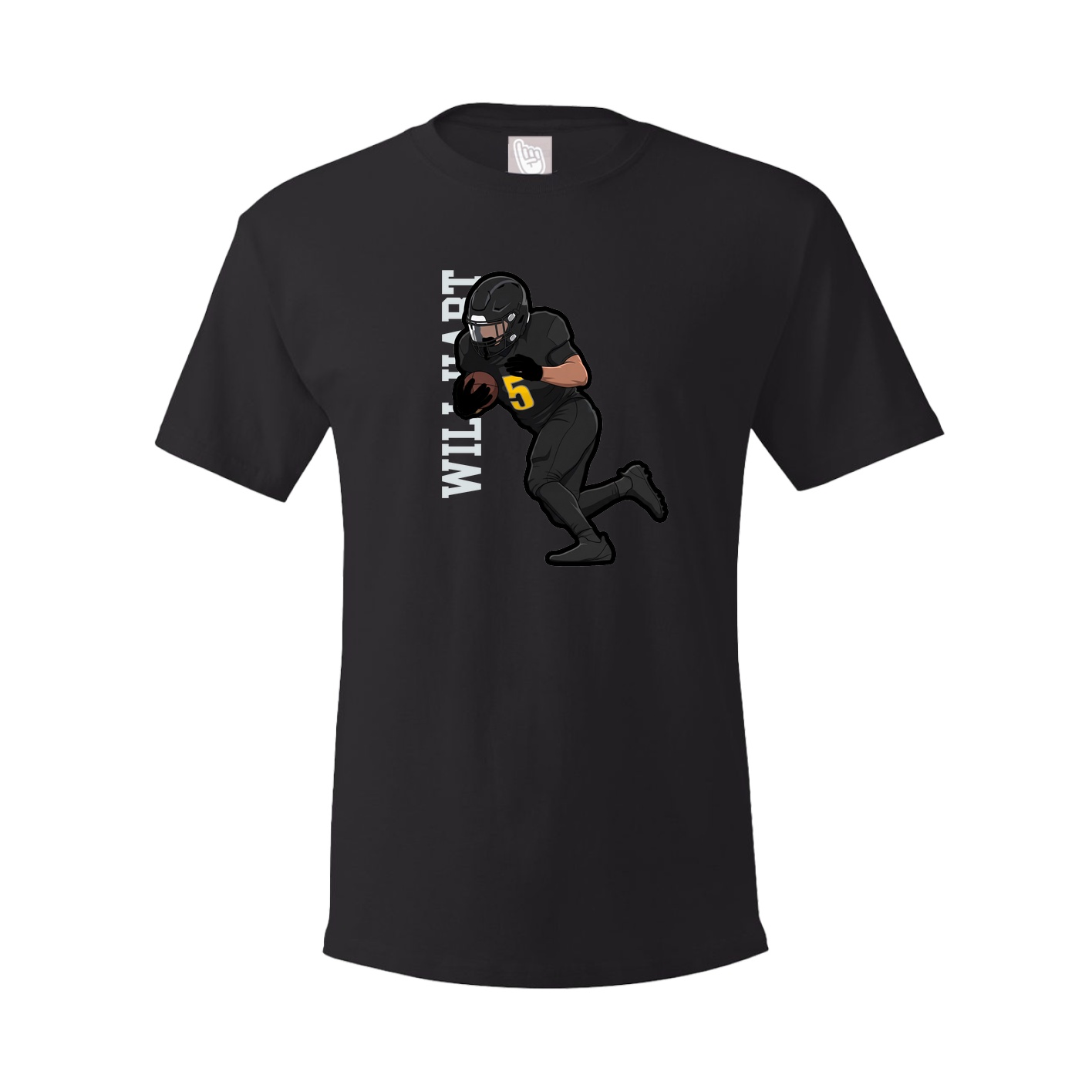 Youth Tee — Name Vertical in Black