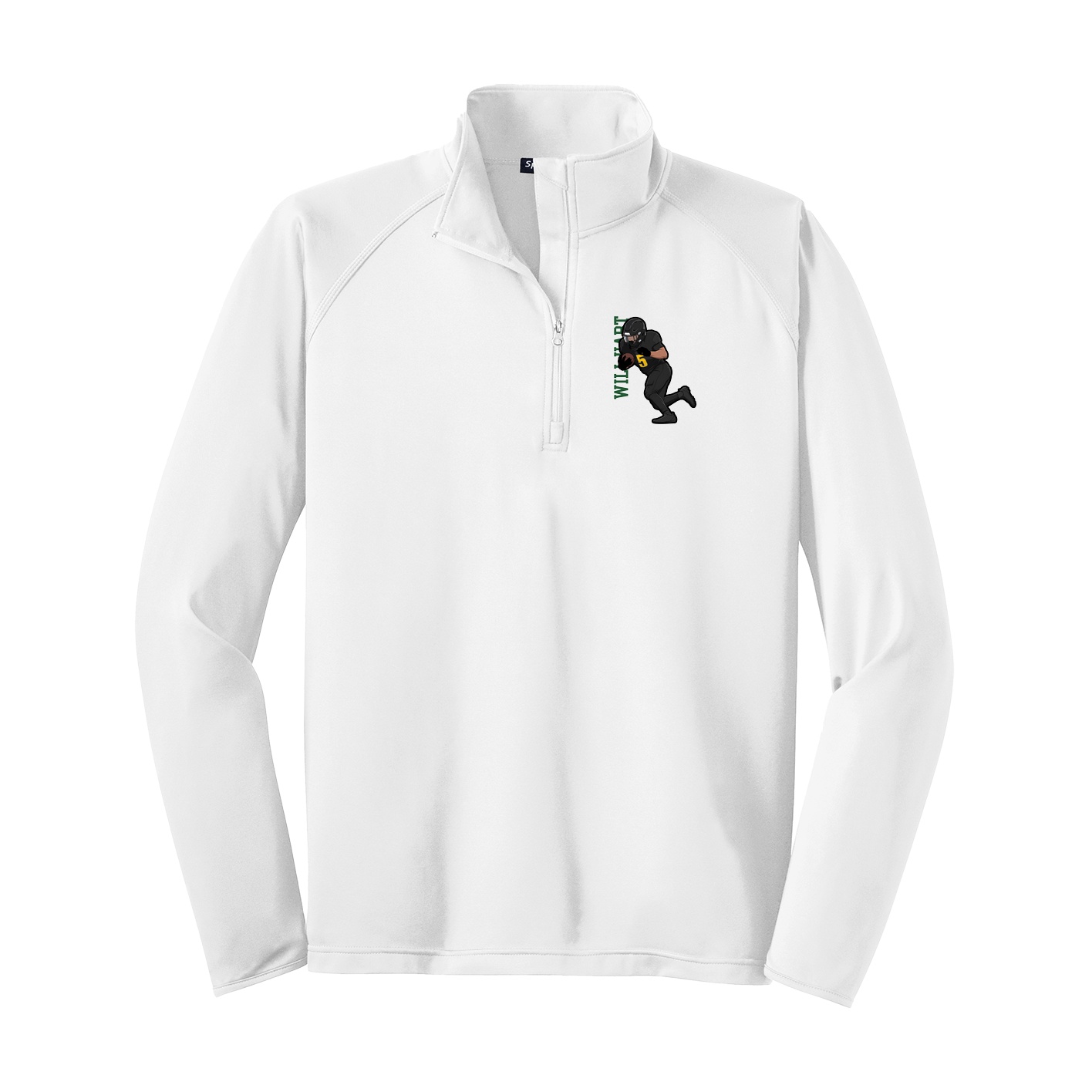 Q-Zip Pullover — Name Vertical in White