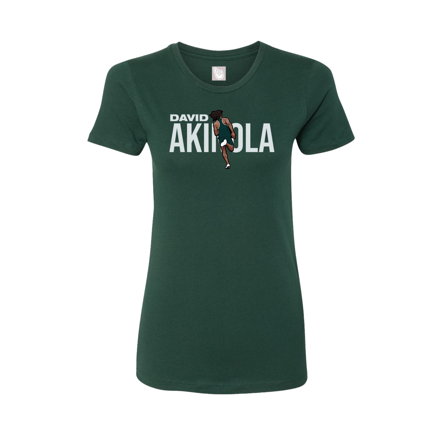 Fitted Women's Tee — Player Name in Green