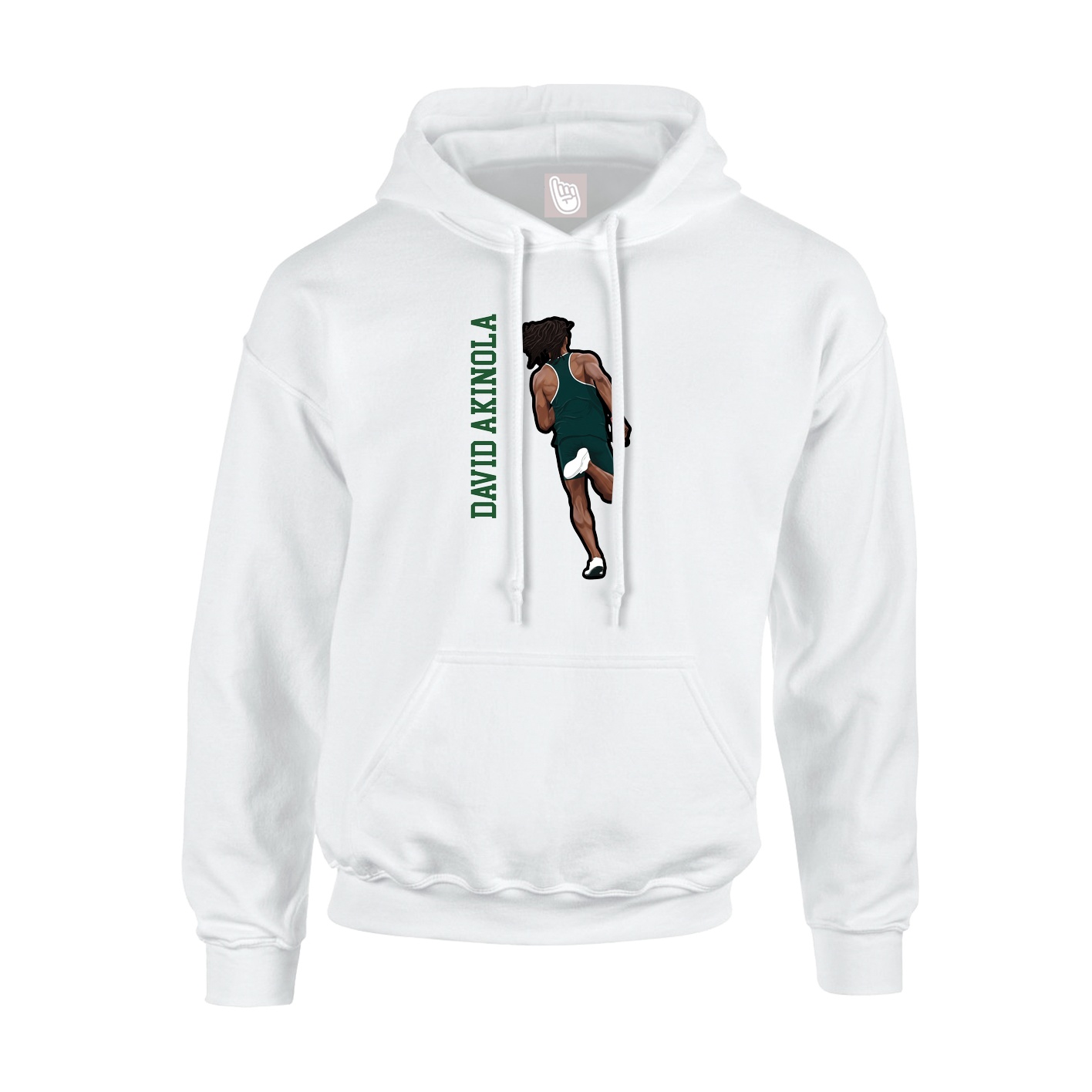 Youth Hoodie — Name Vertical in White