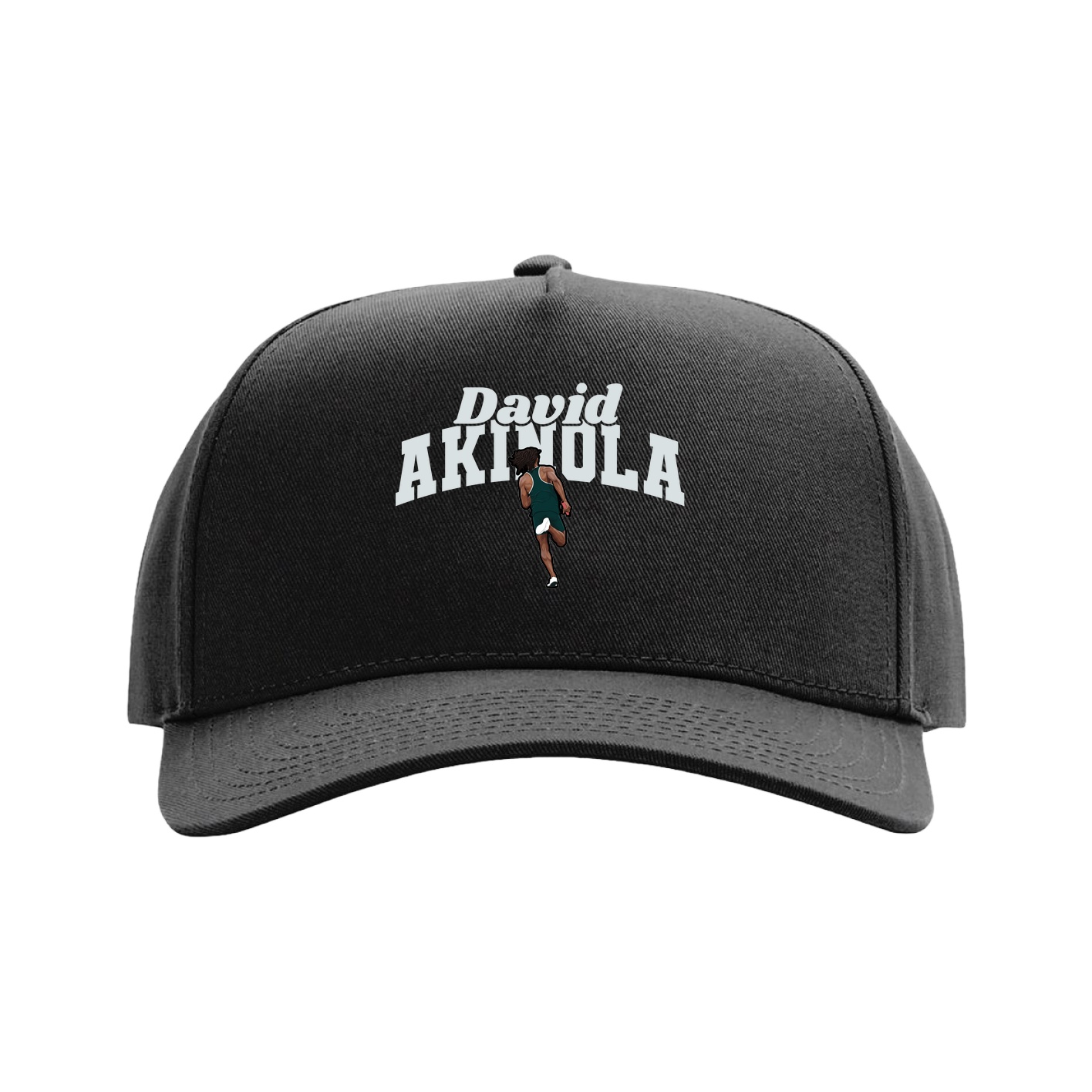 Full Fabric Five-Panel Champ Cap — Signature Arch in Black