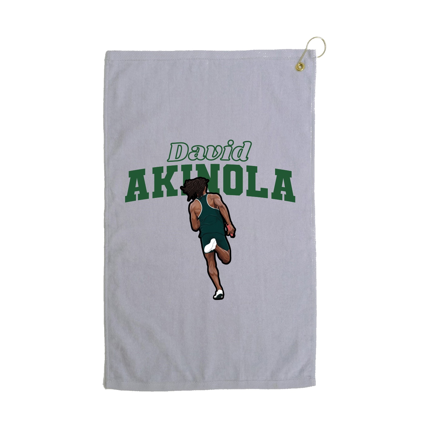 Golf Towel — Name Arch in Grey