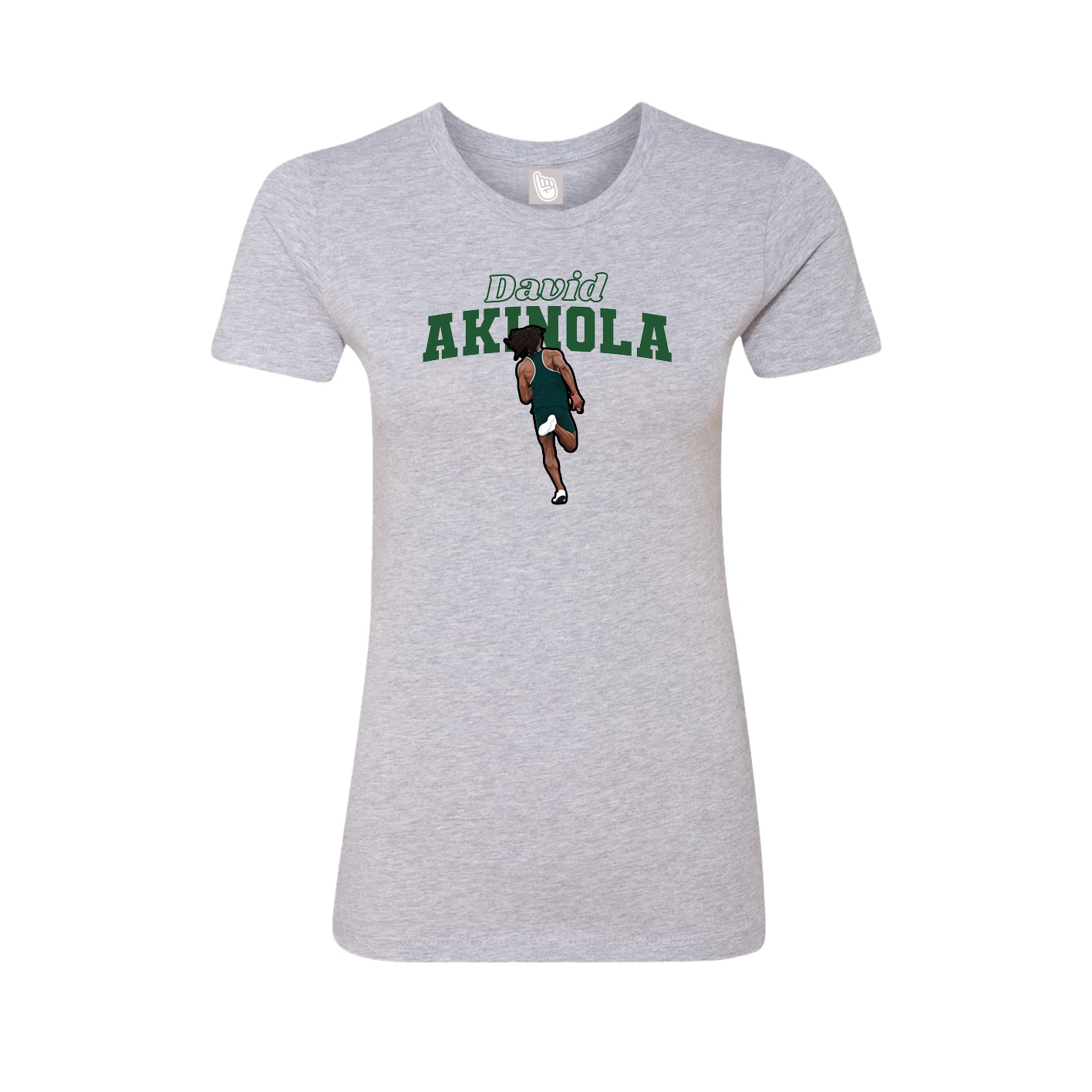 Fitted Women's Tee — Name Arch in Grey