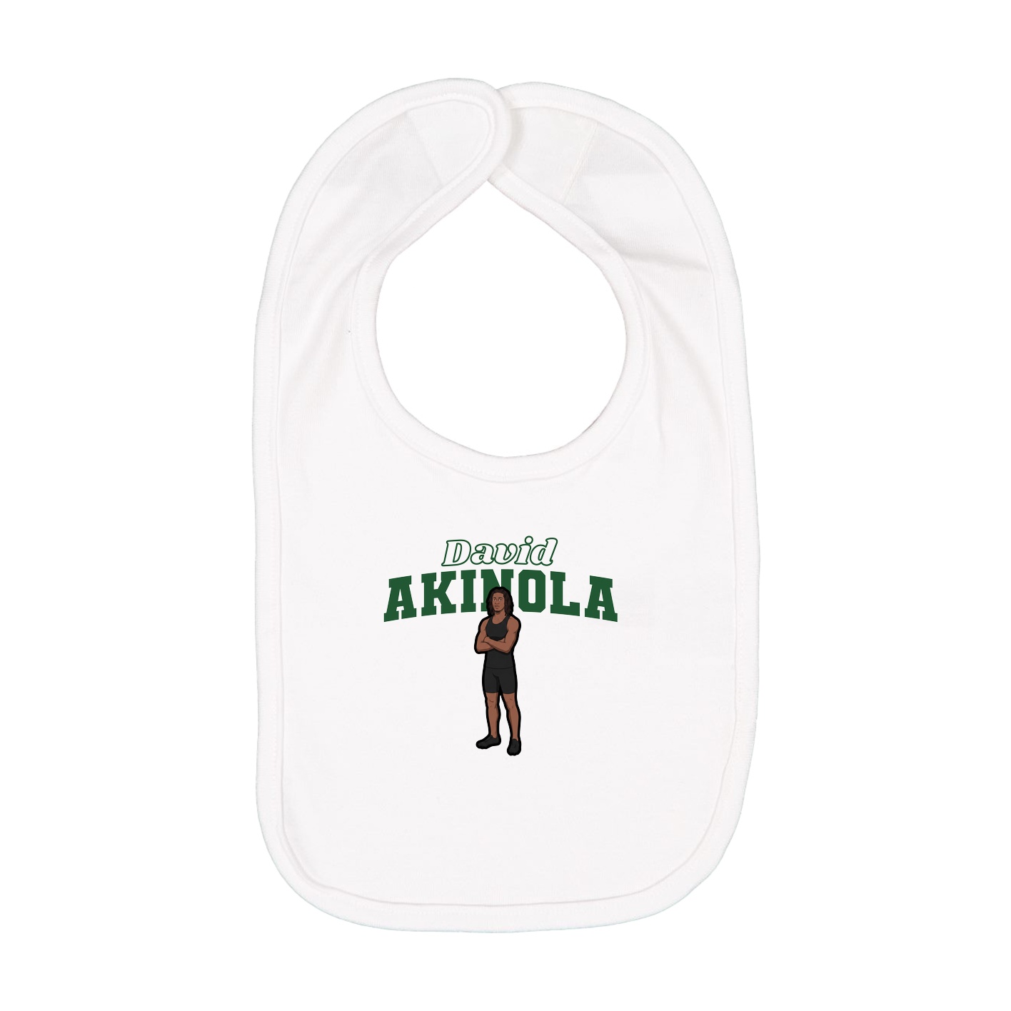 Infant Bib — Name Arch in White