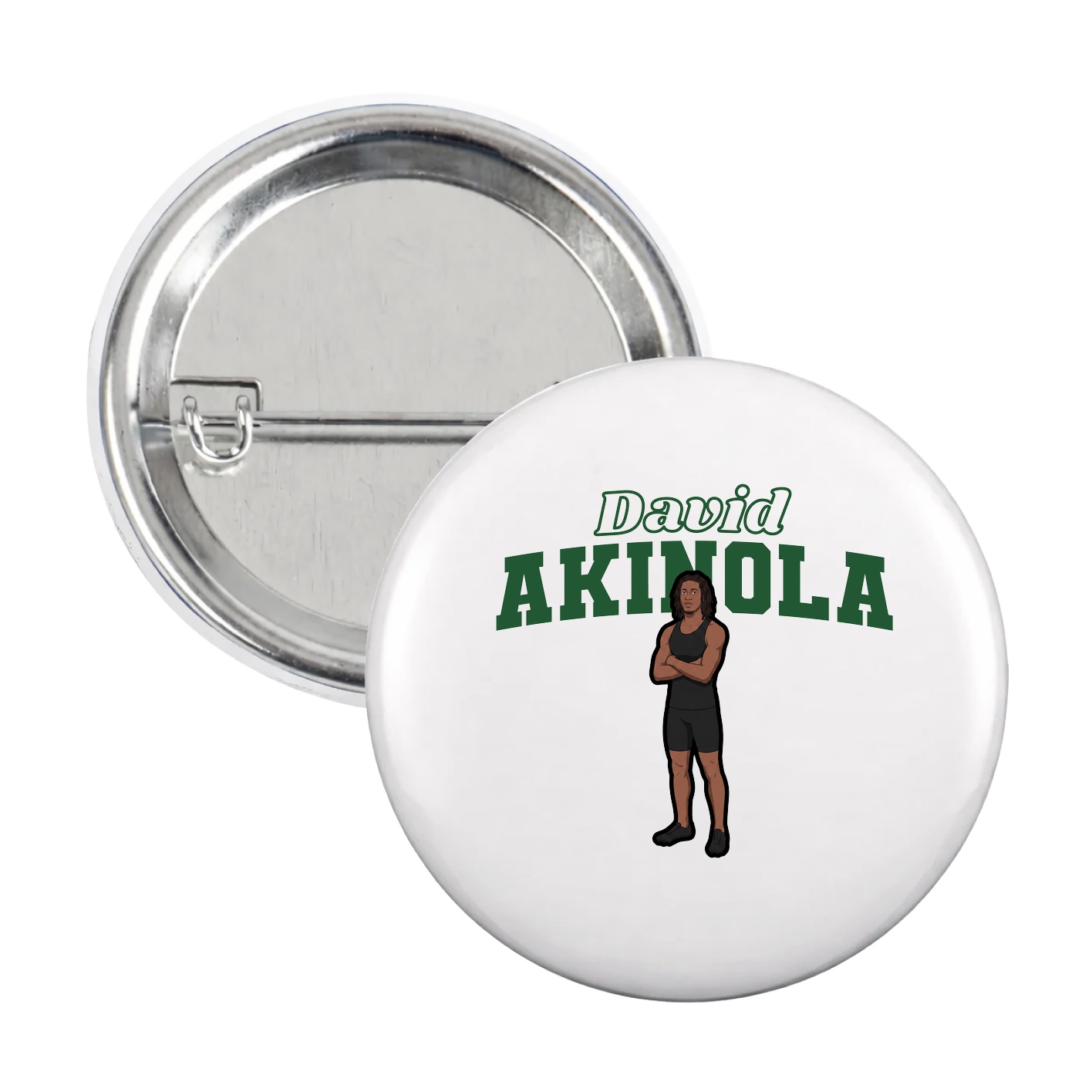 Game Day Button — Name Arch in White