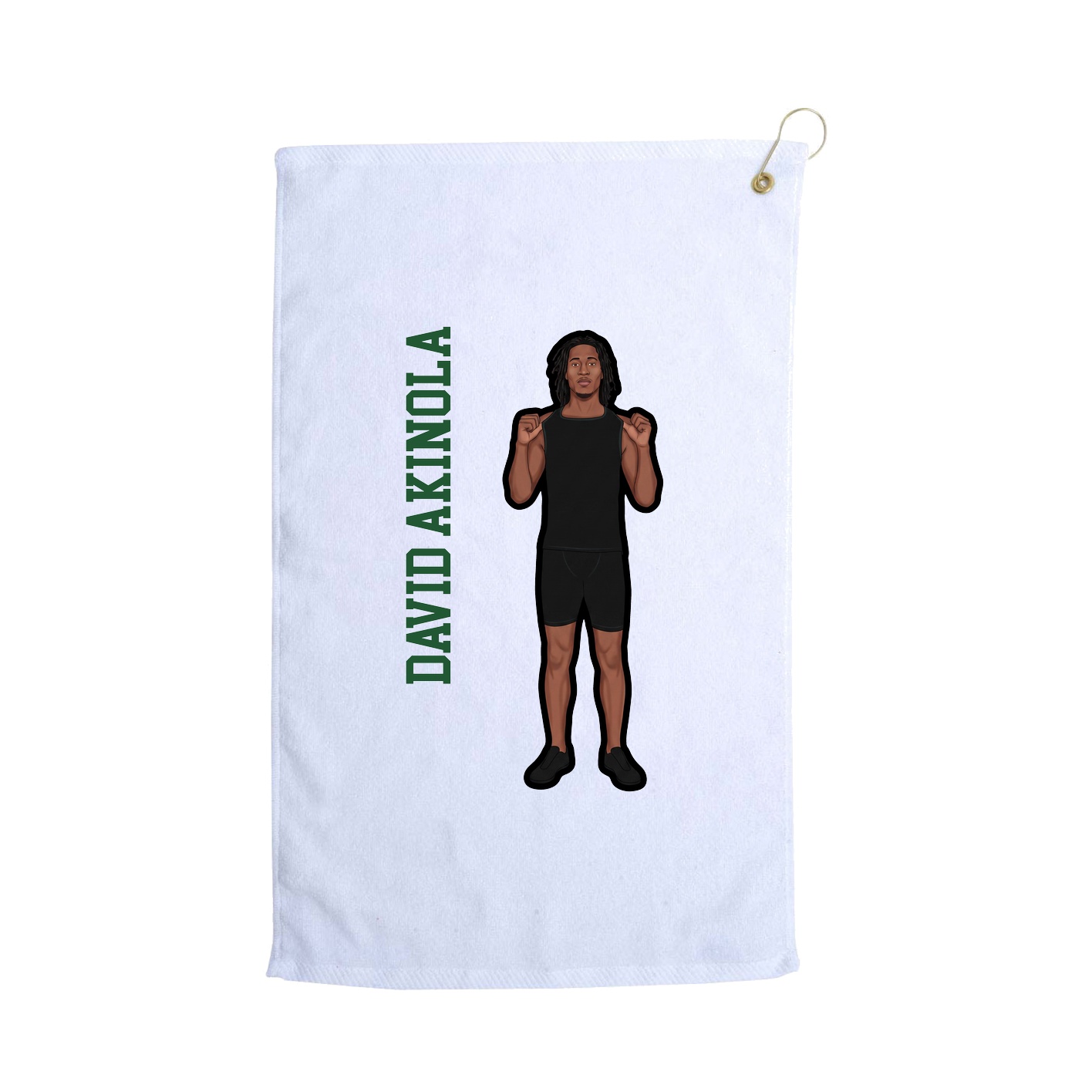 Golf Towel — Name Vertical in White