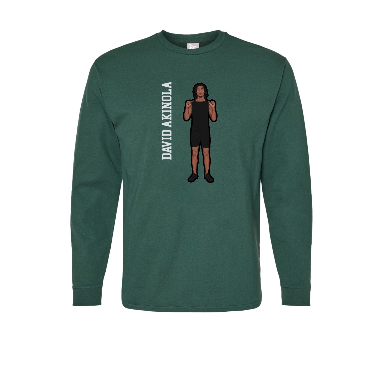 Long Sleeve Tee — Name Vertical in Green