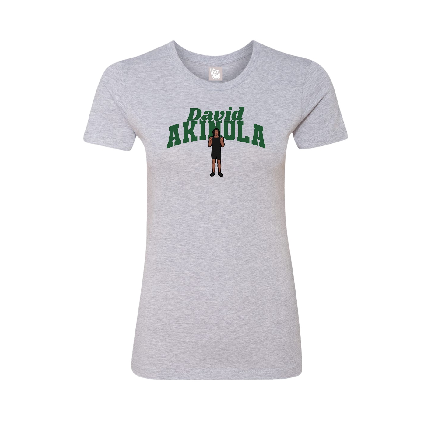Fitted Women's Tee — Signature Arch in Grey