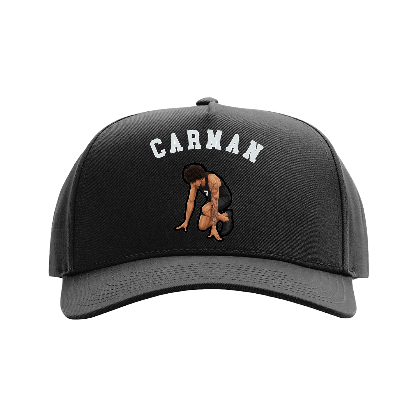 Full Fabric Five-Panel Champ Cap — Shirsey Arch in Black
