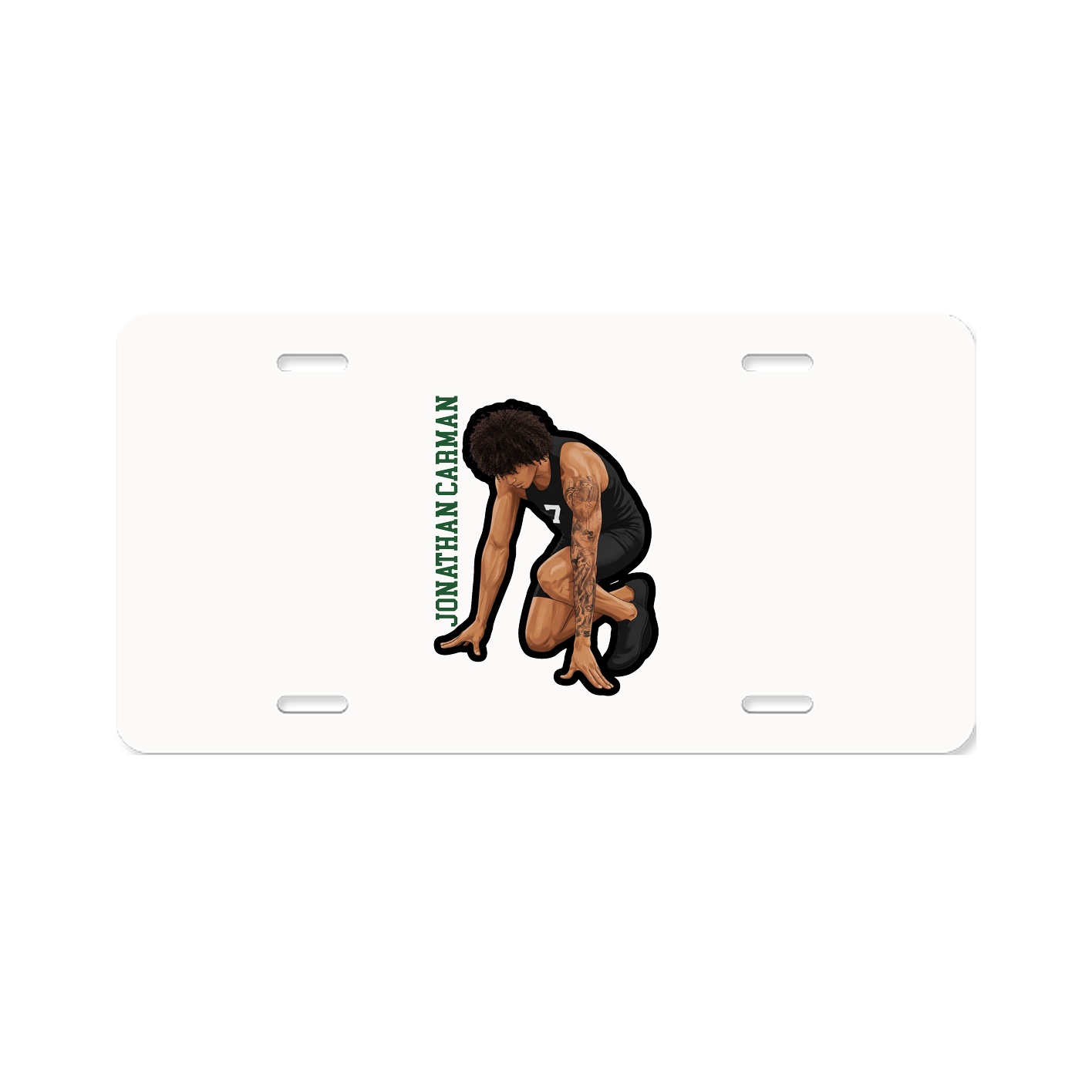 License Plate — Name Vertical in Classic
