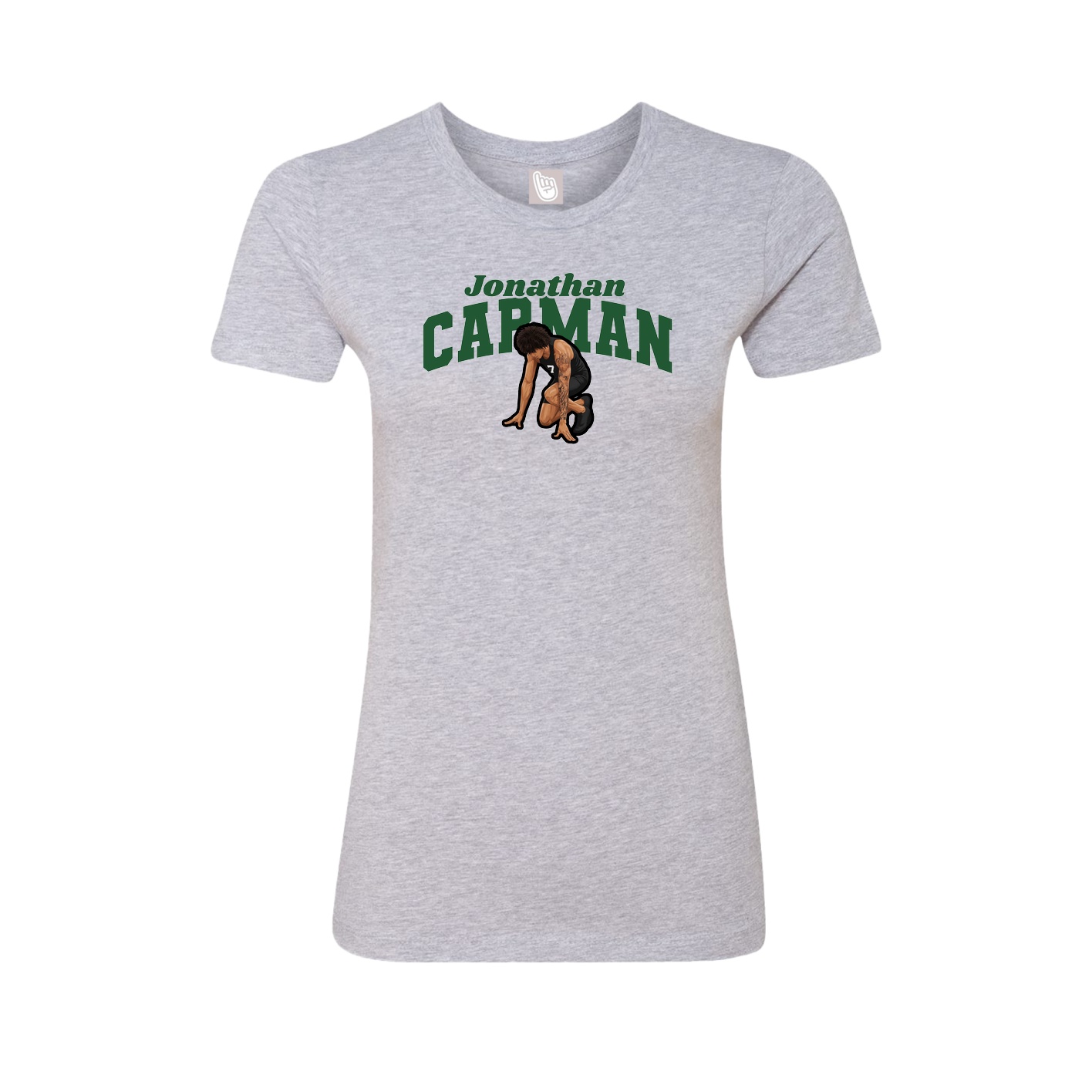 Fitted Women's Tee — Signature Arch in Grey