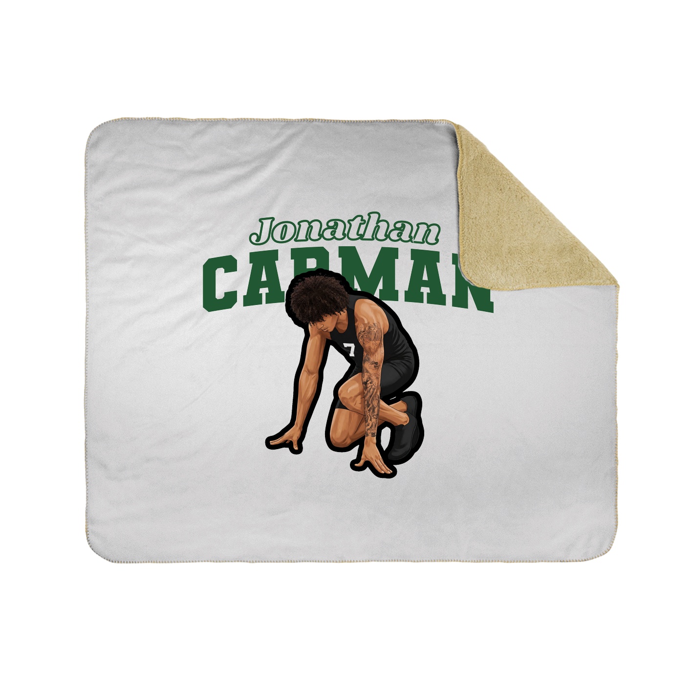 Throw Blanket — Name Arch in White