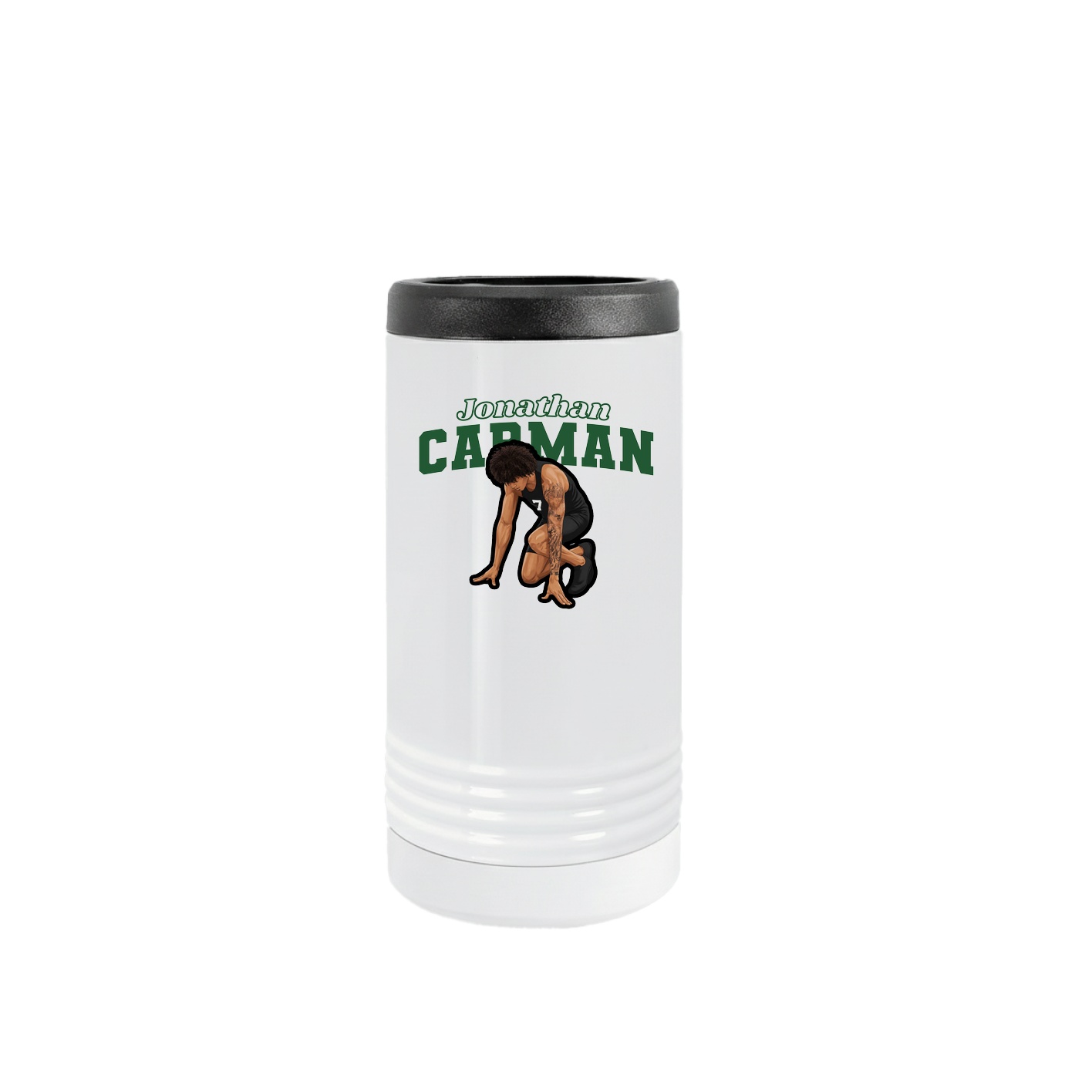 Slim Beverage Holder — Name Arch in White
