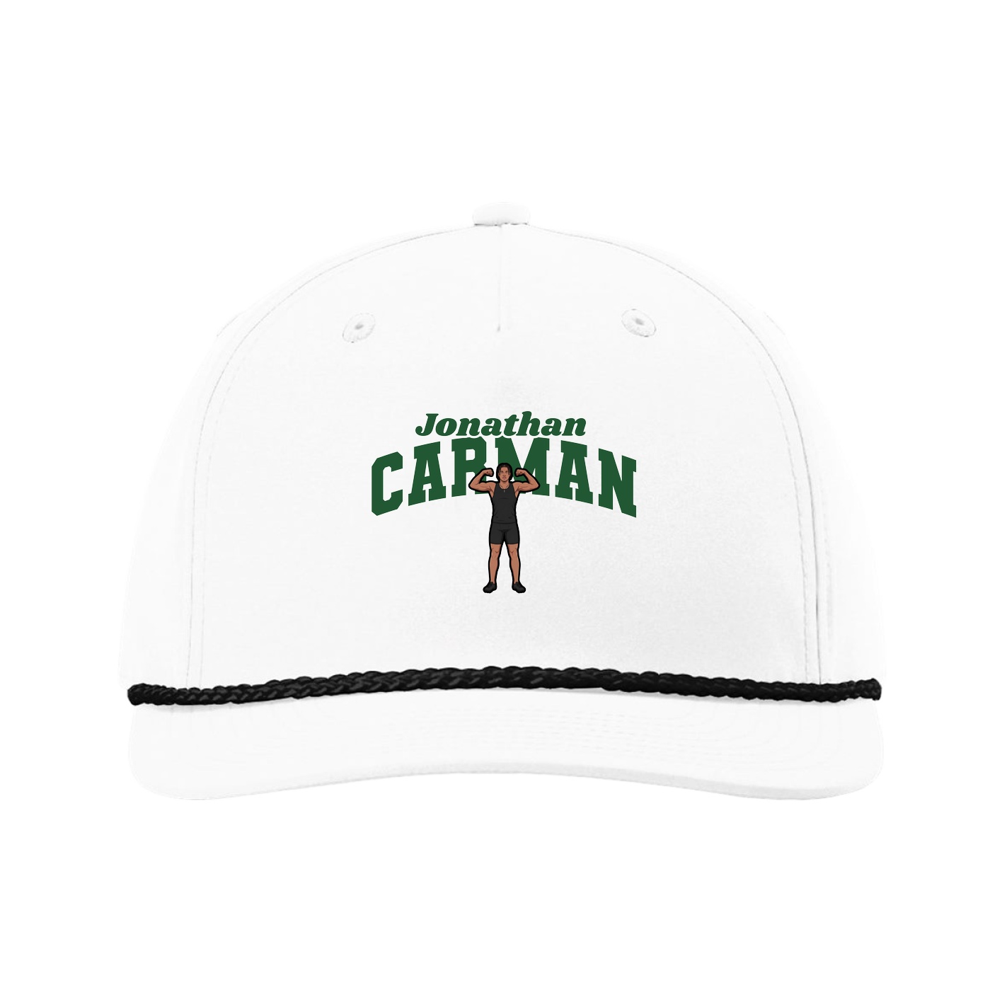 Five-Panel Classic Rope Cap — Signature Arch in White