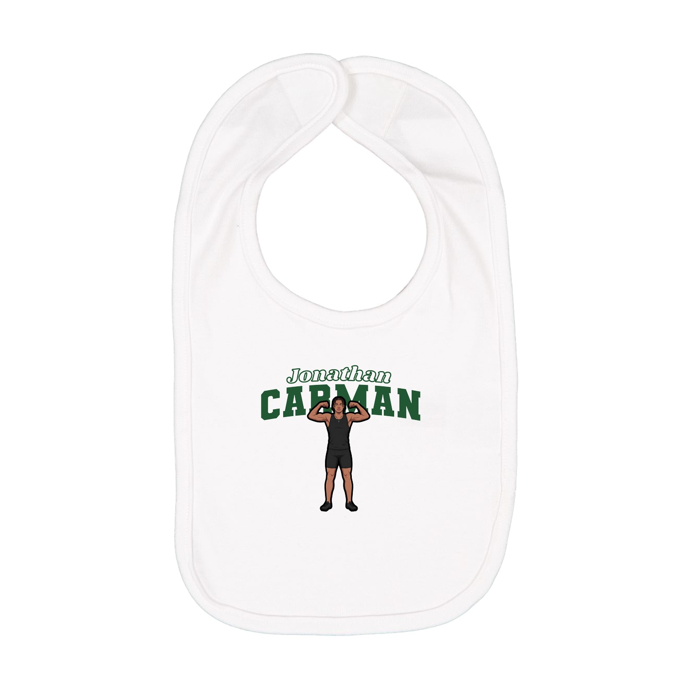 Infant Bib — Name Arch in White