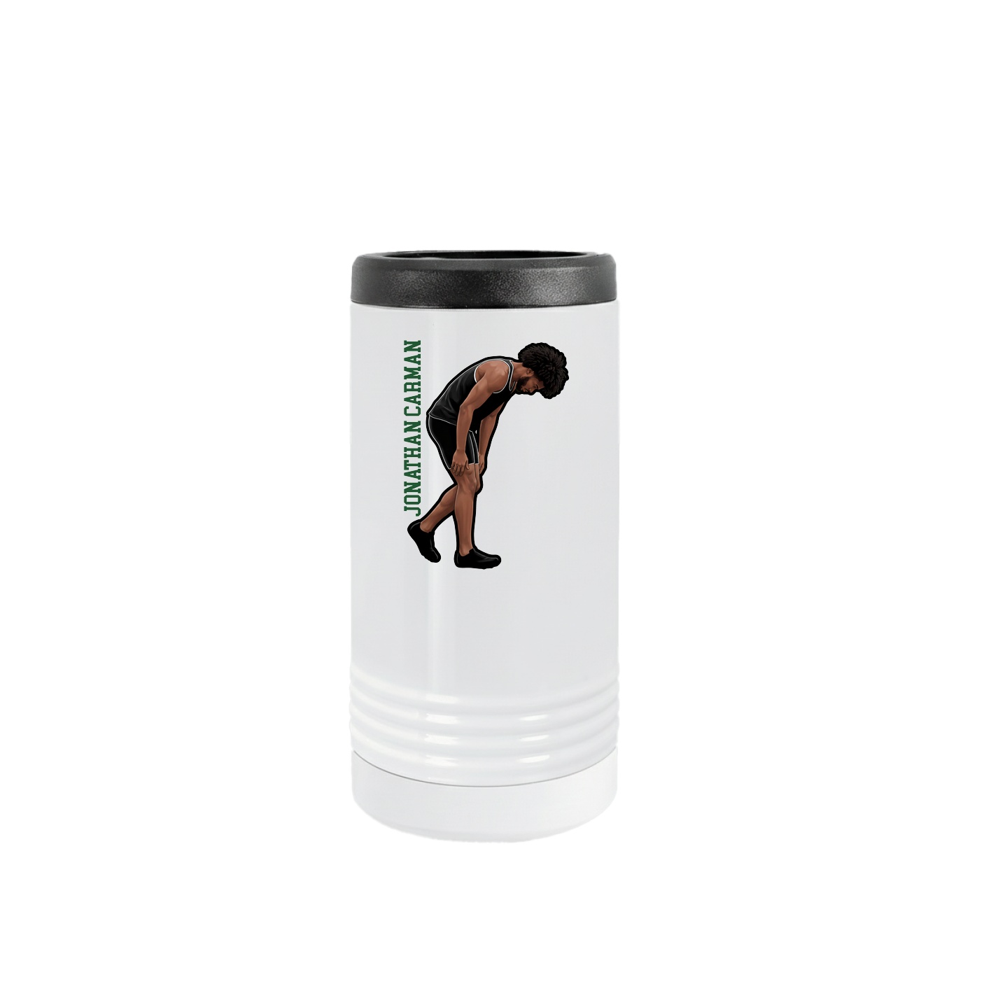 Slim Beverage Holder — Name Vertical in White