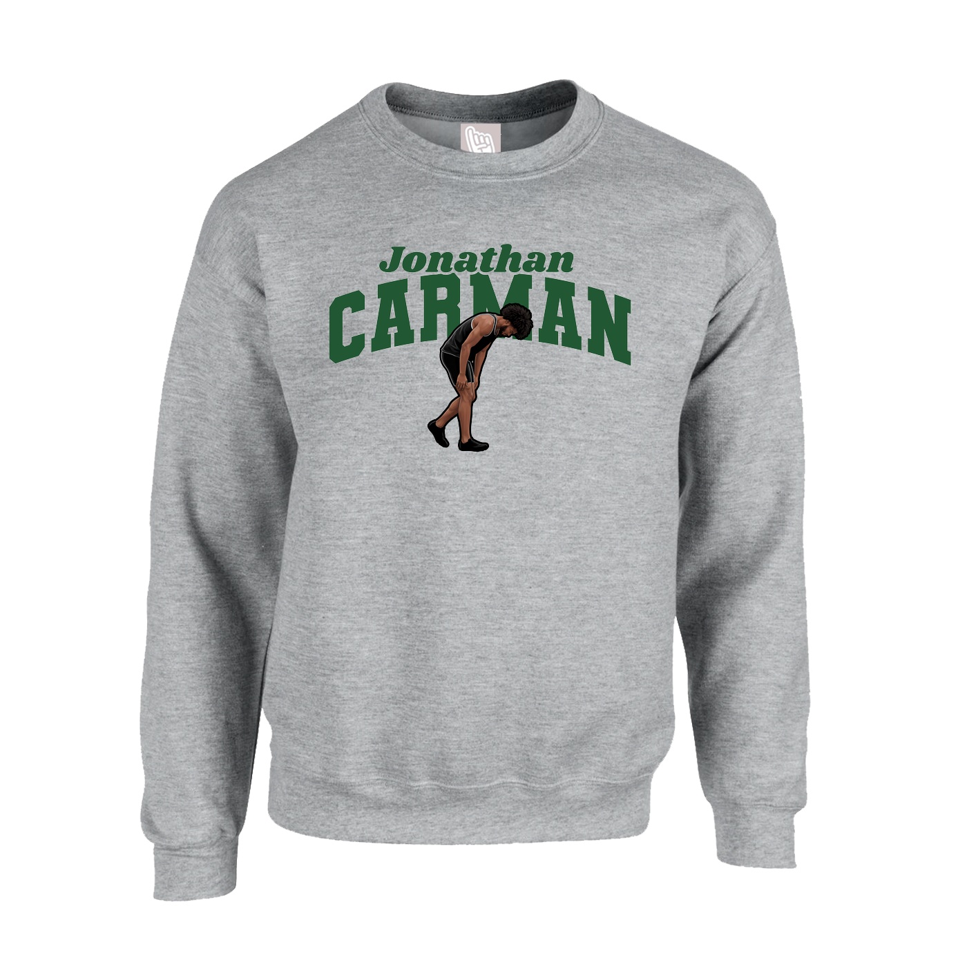 Fleece Crew — Signature Arch in Grey