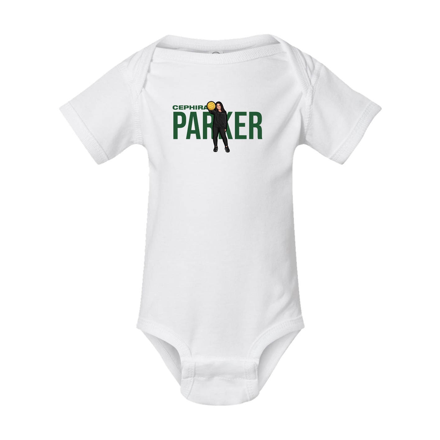 Baby Onesie — Player Name in White