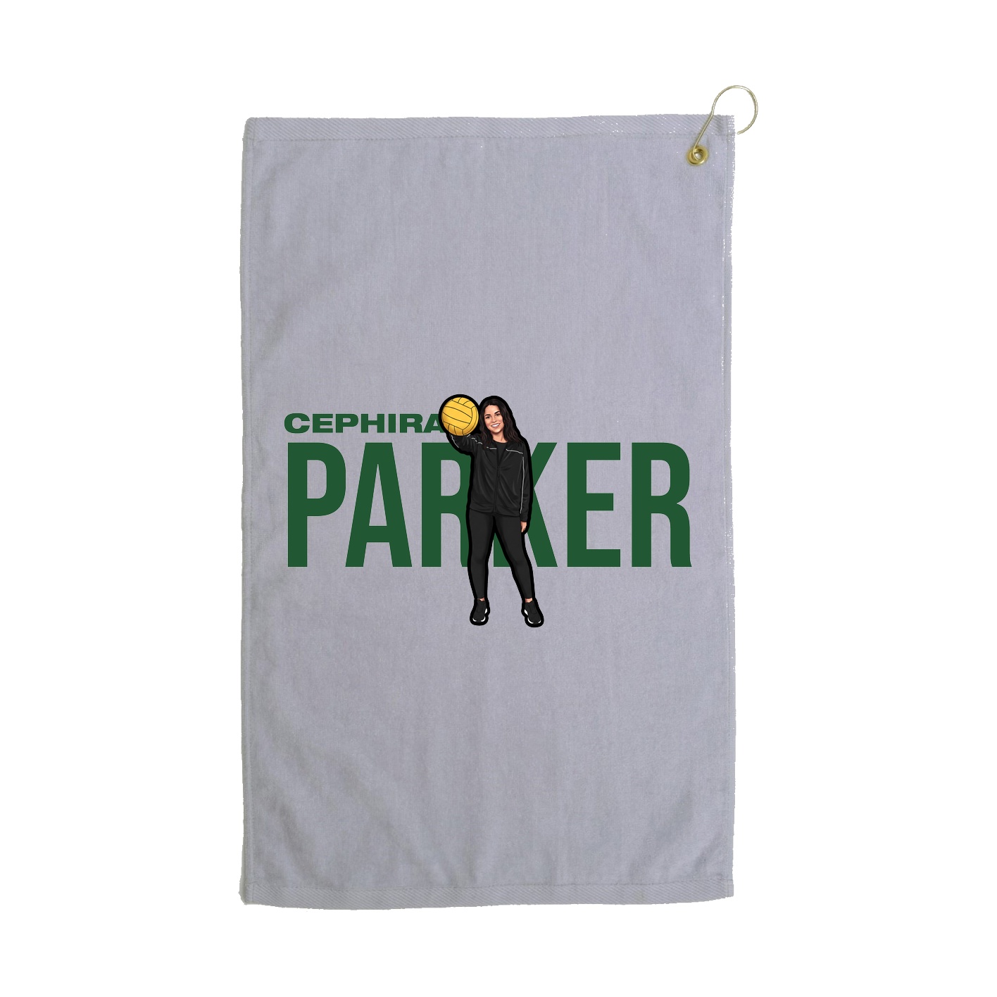 Golf Towel — Player Name in Grey