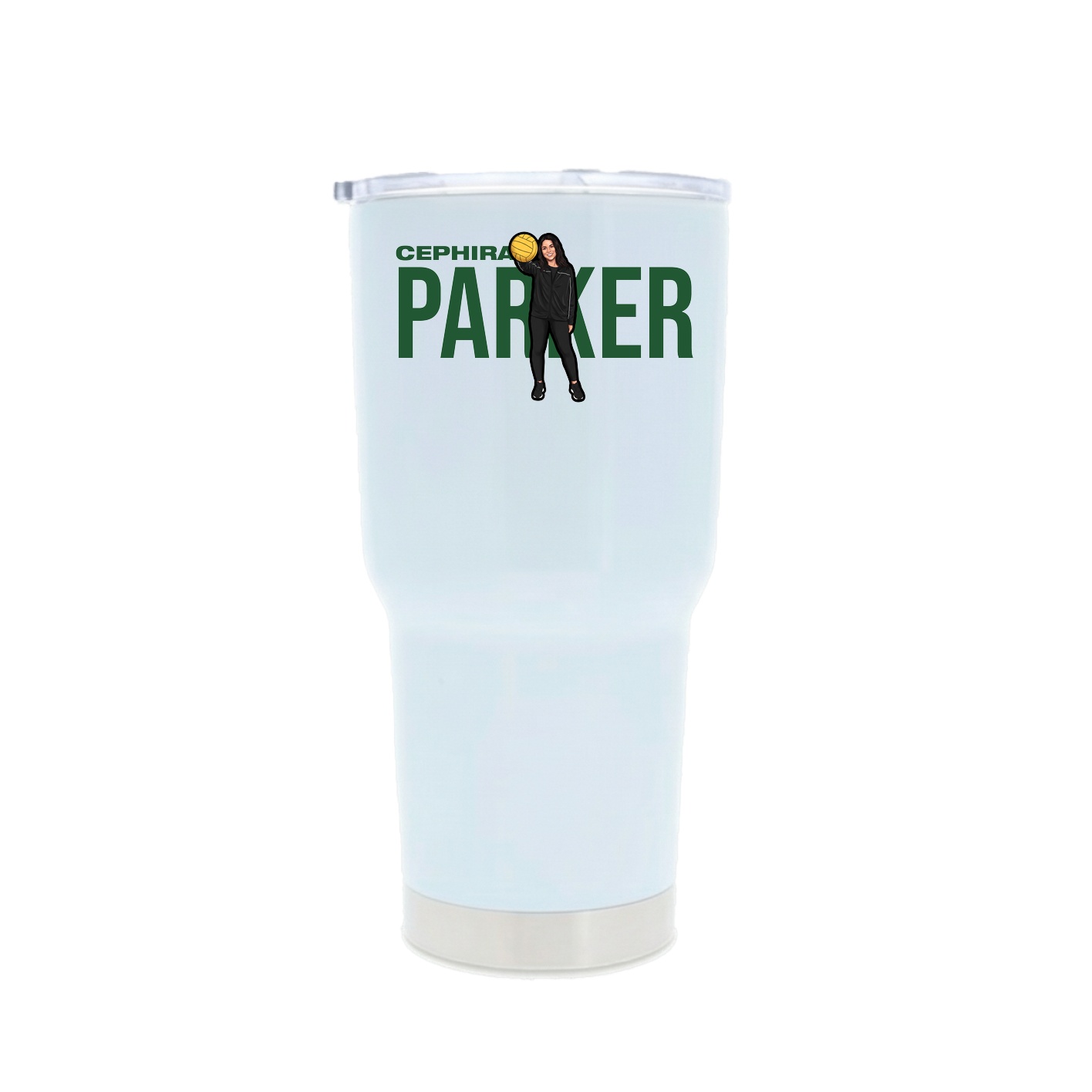 30oz Stainless Steel Tumbler — Player Name in White