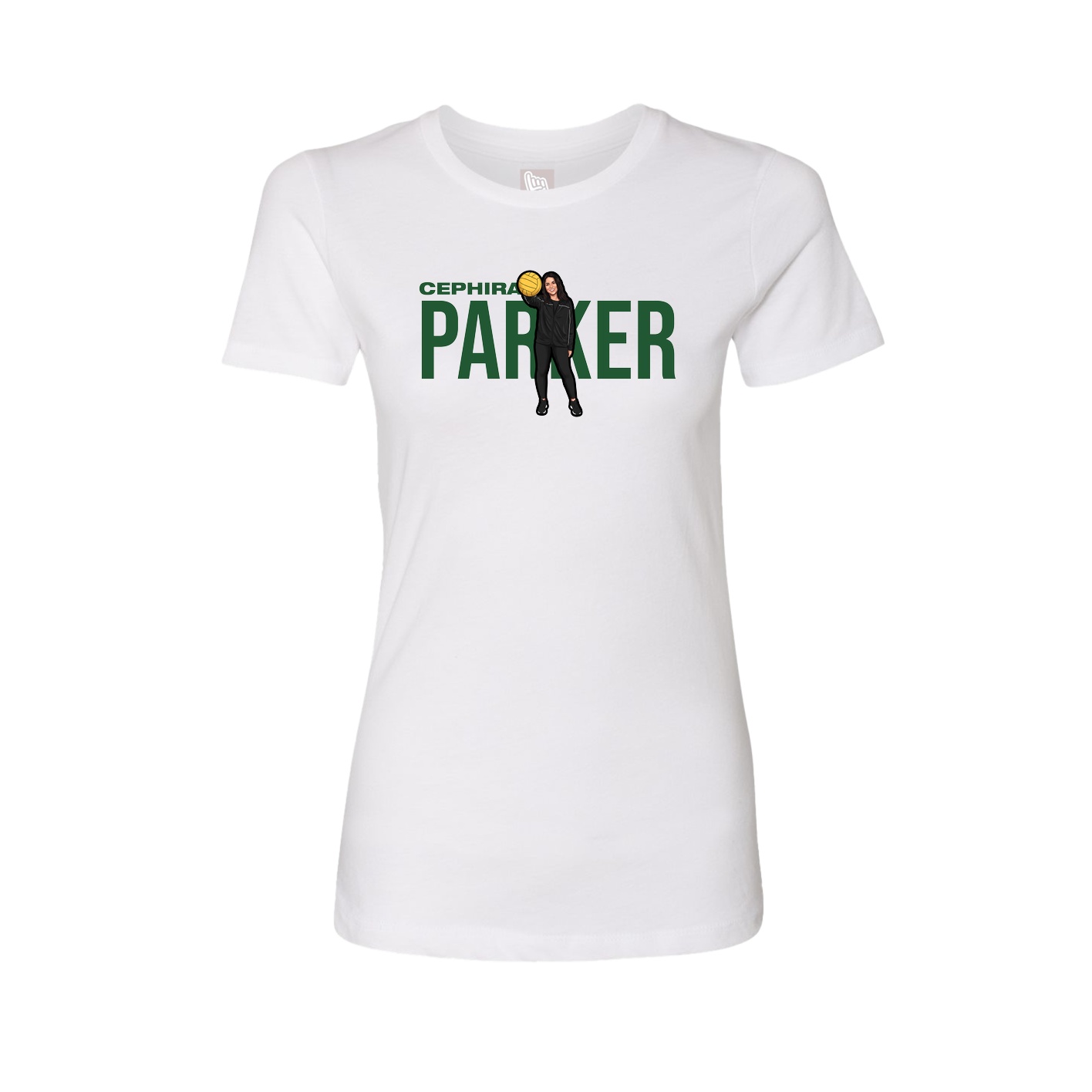 Fitted Women's Tee — Player Name in White