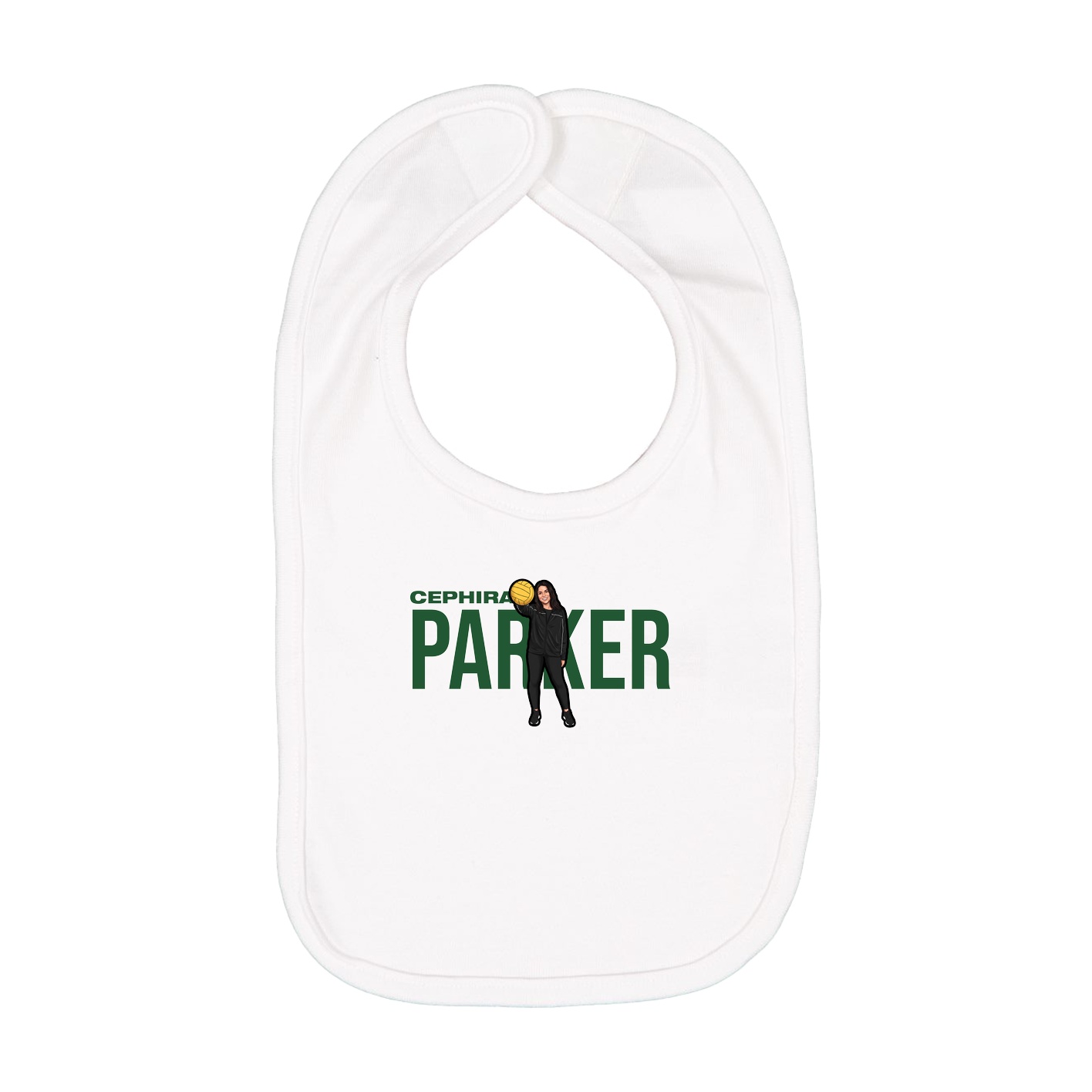 Infant Bib — Player Name in White