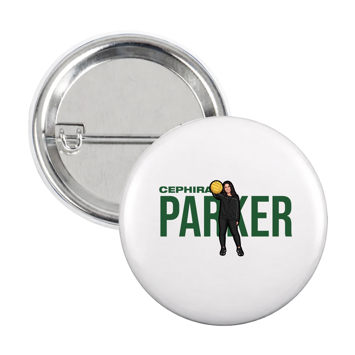 Game Day Button — Player Name in White