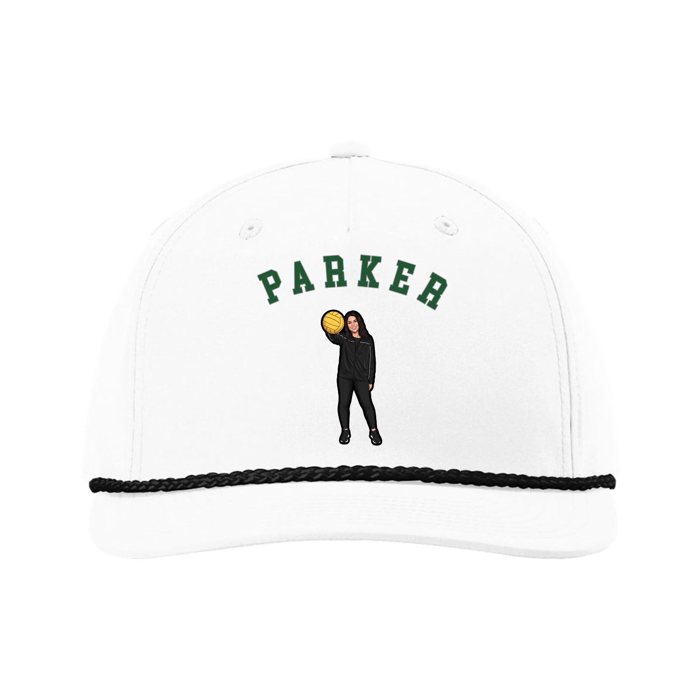 Five-Panel Classic Rope Cap — Shirsey Arch in White