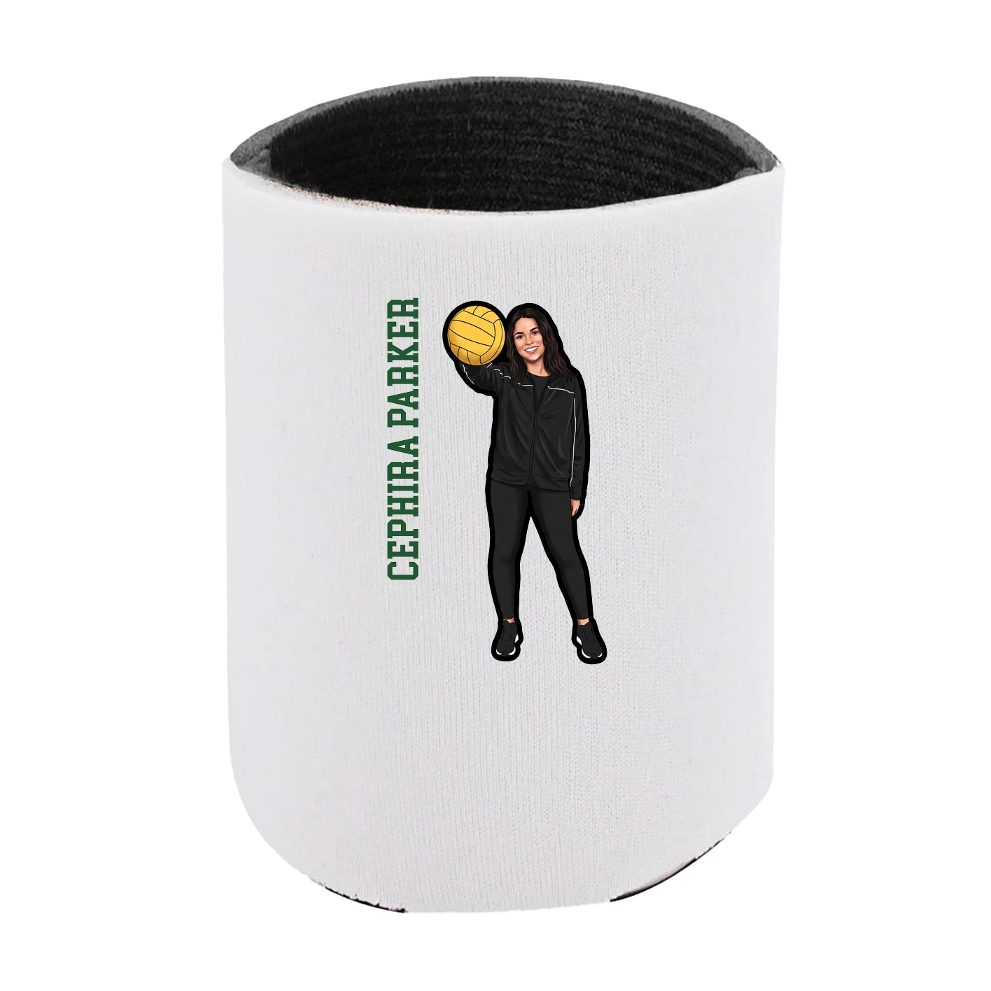 Can Holder — Name Vertical in White