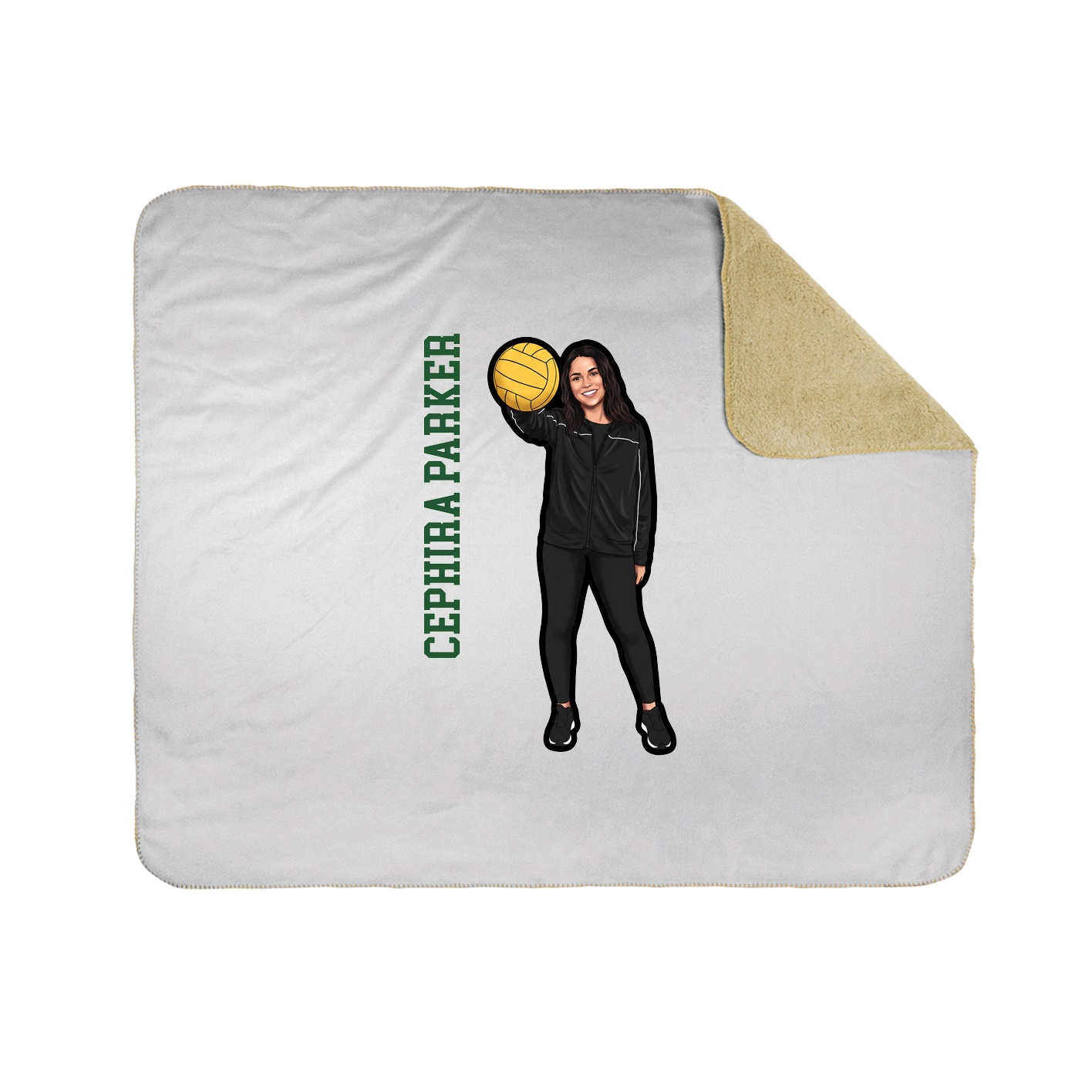Throw Blanket — Name Vertical in White