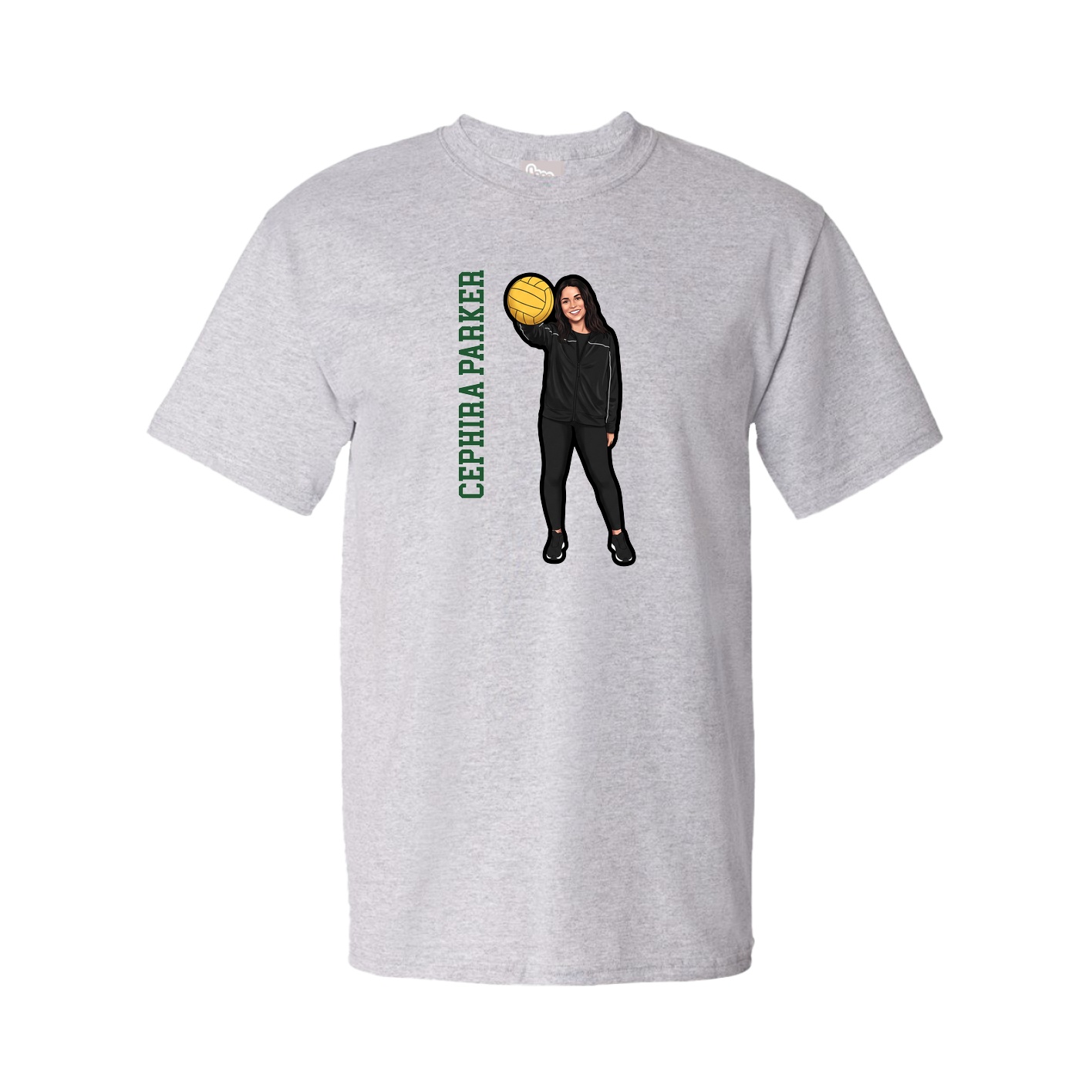 Tee — Name Vertical in Grey