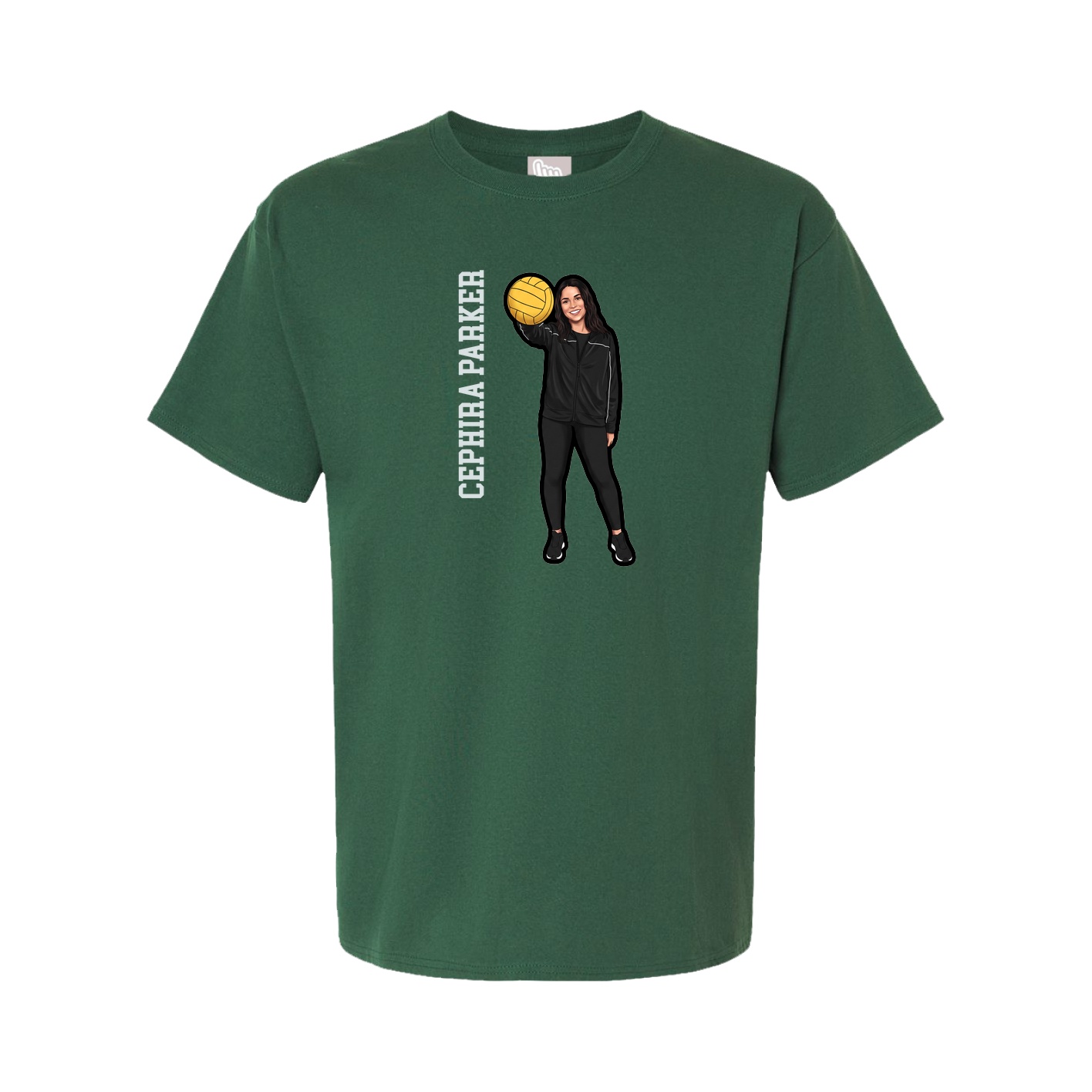 Youth Tee — Name Vertical in Green