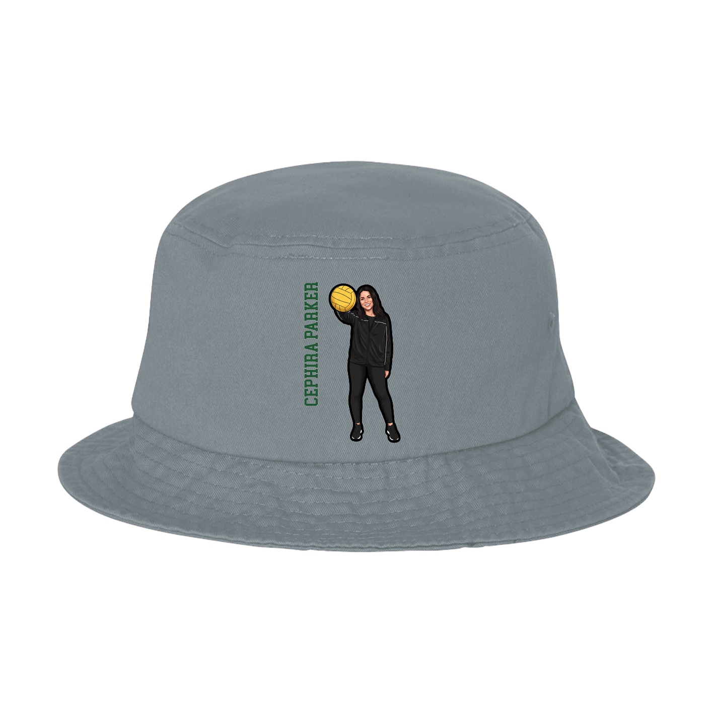Bucket Cap — Name Vertical in Grey