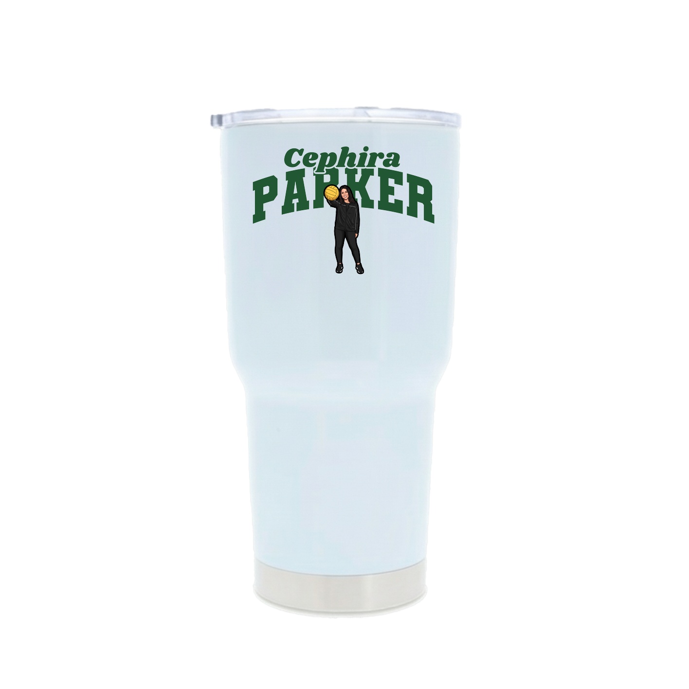30oz Stainless Steel Tumbler — Signature Arch in White