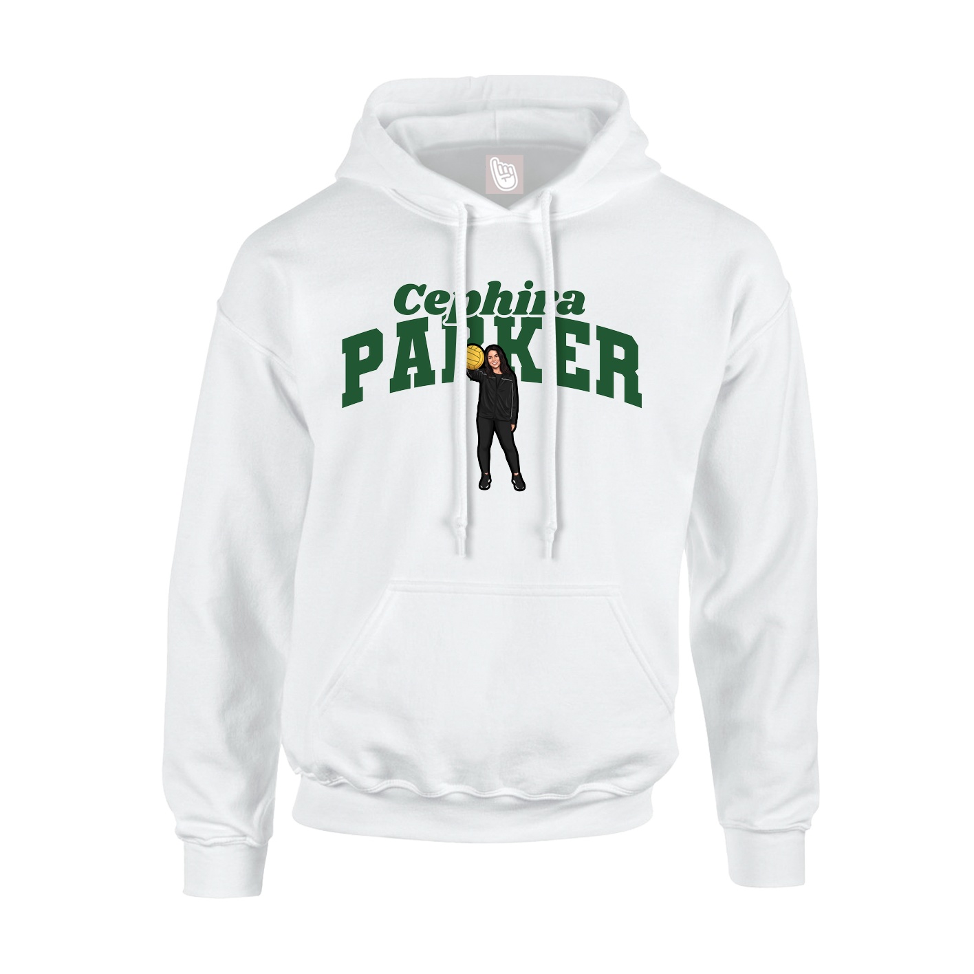 Hoodie — Signature Arch in White