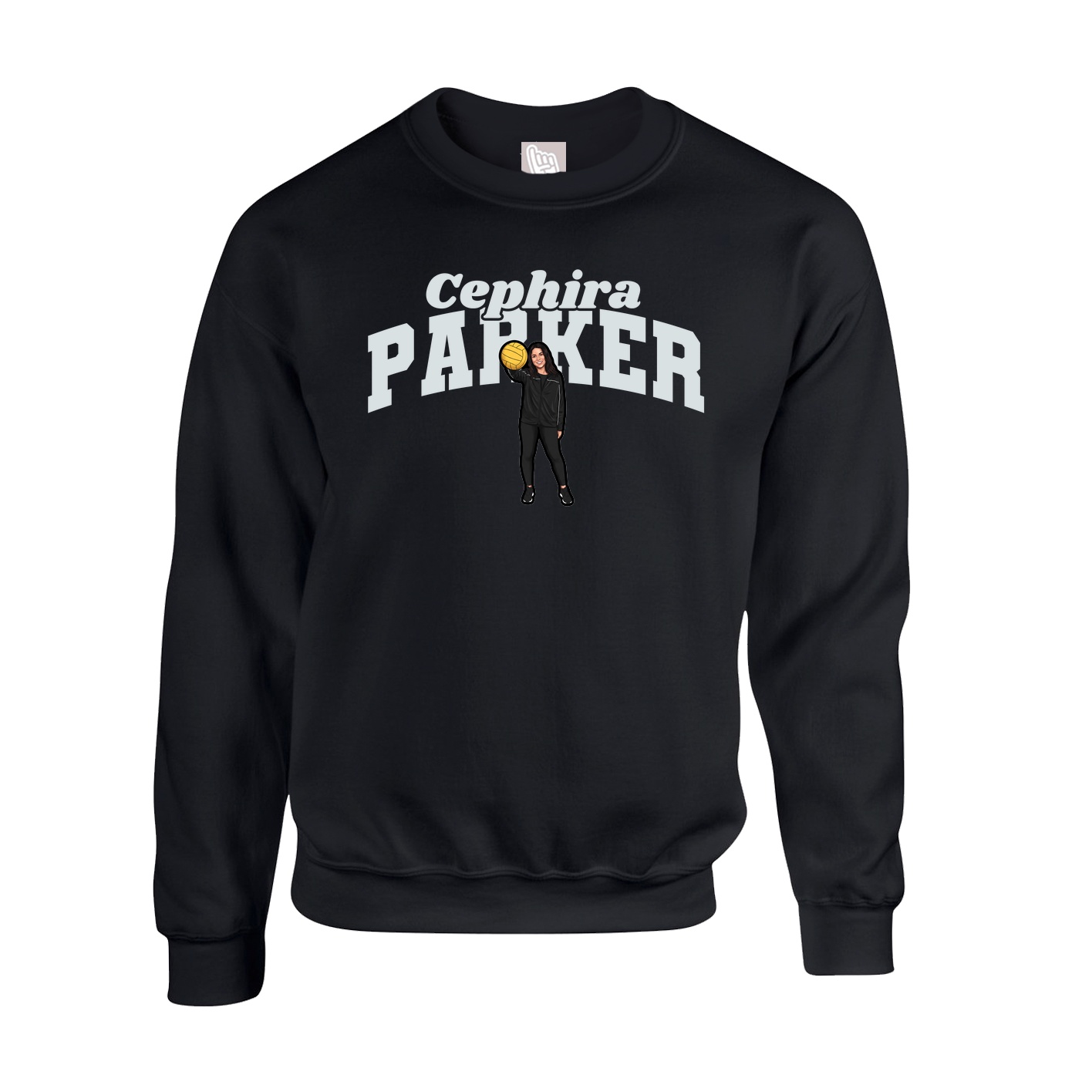 Fleece Crew — Signature Arch in Black