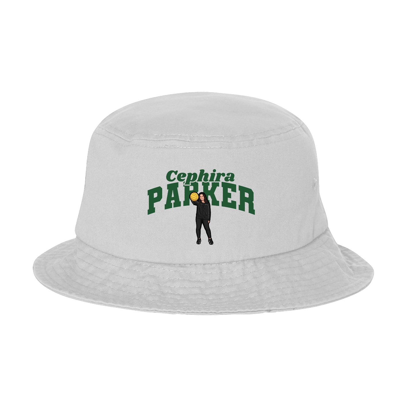Bucket Cap — Signature Arch in White