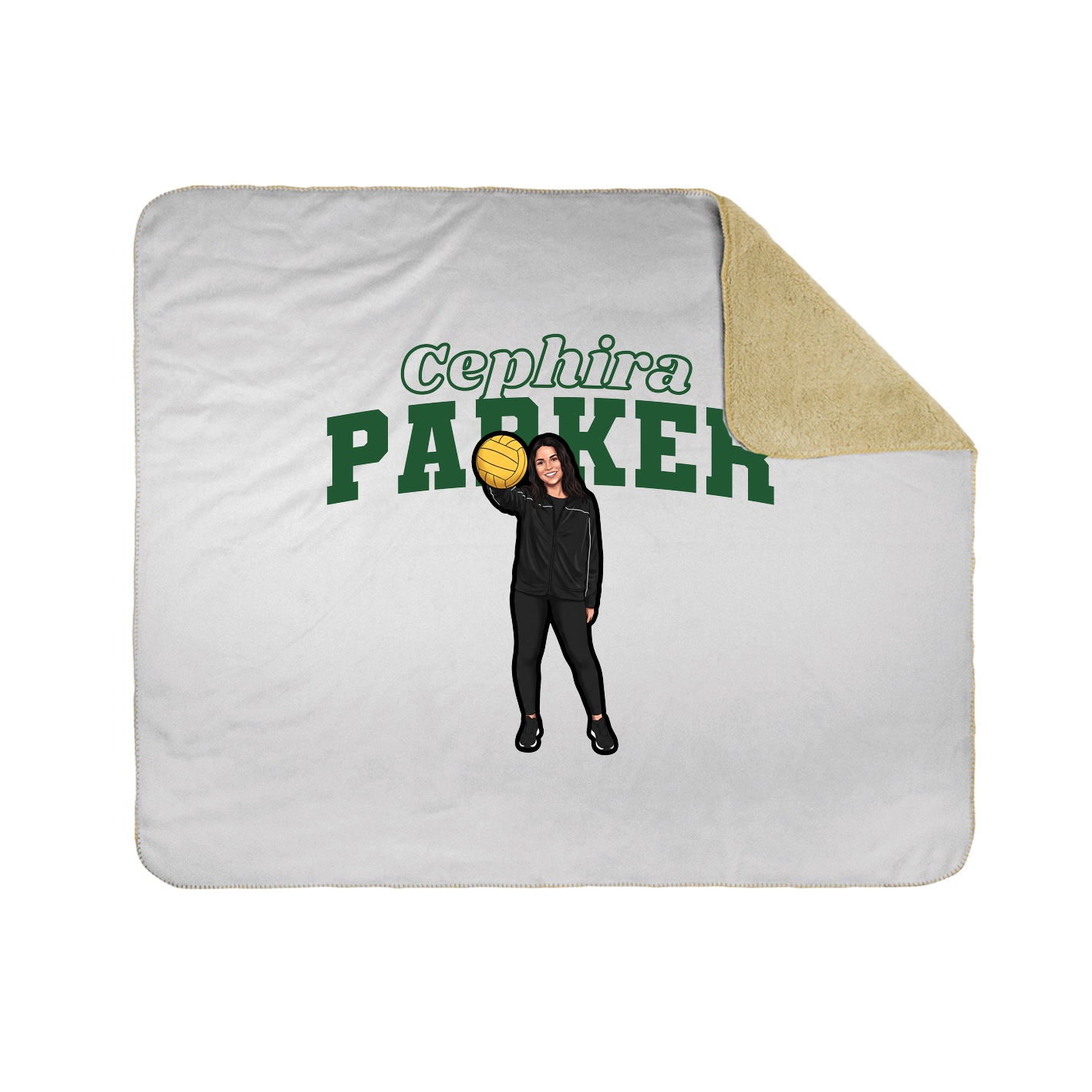 Throw Blanket — Name Arch in White