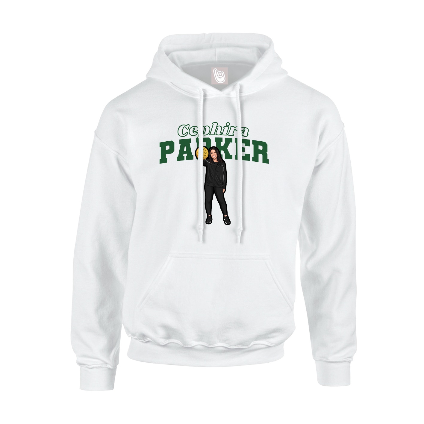 Hoodie — Name Arch in White