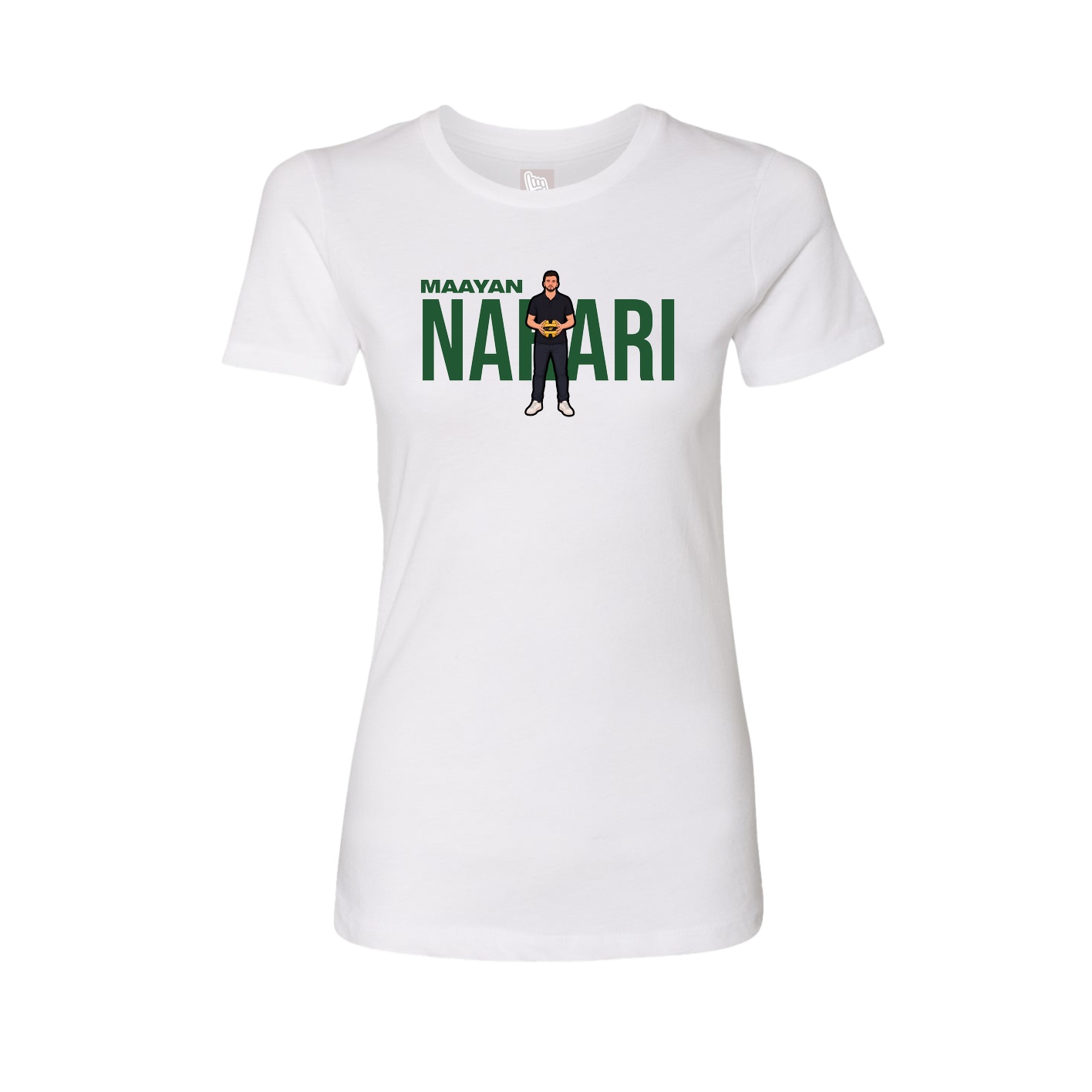 Fitted Women's Tee — Player Name in White