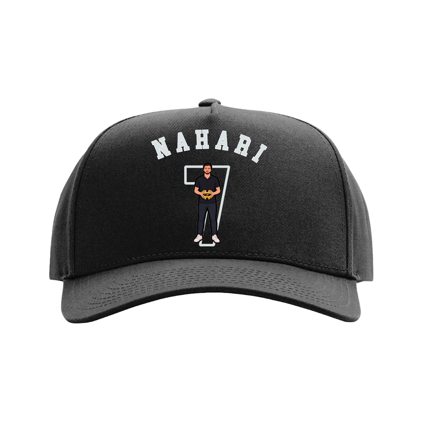 Full Fabric Five-Panel Champ Cap — Shirsey Arch in Black