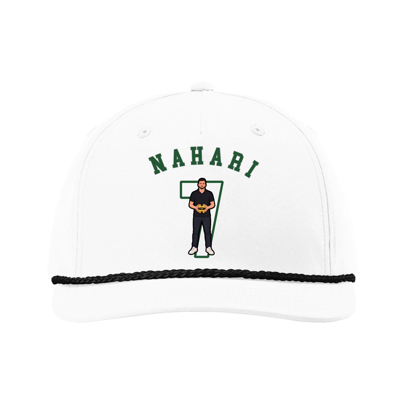 Five-Panel Classic Rope Cap — Shirsey Arch in White