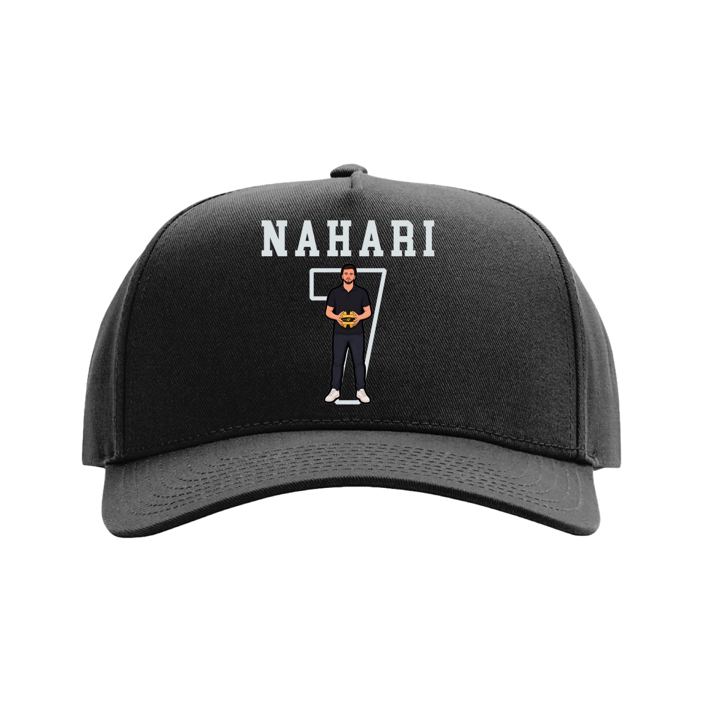 Full Fabric Five-Panel Champ Cap — Shirsey in Black
