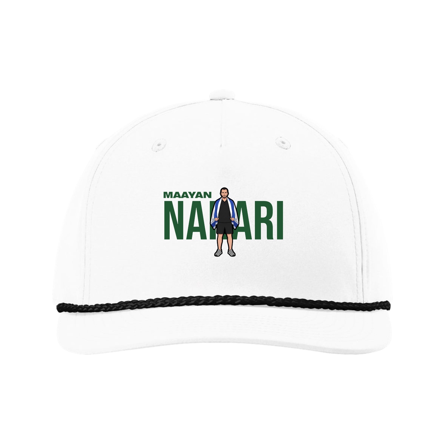 Five-Panel Classic Rope Cap — Player Name in White